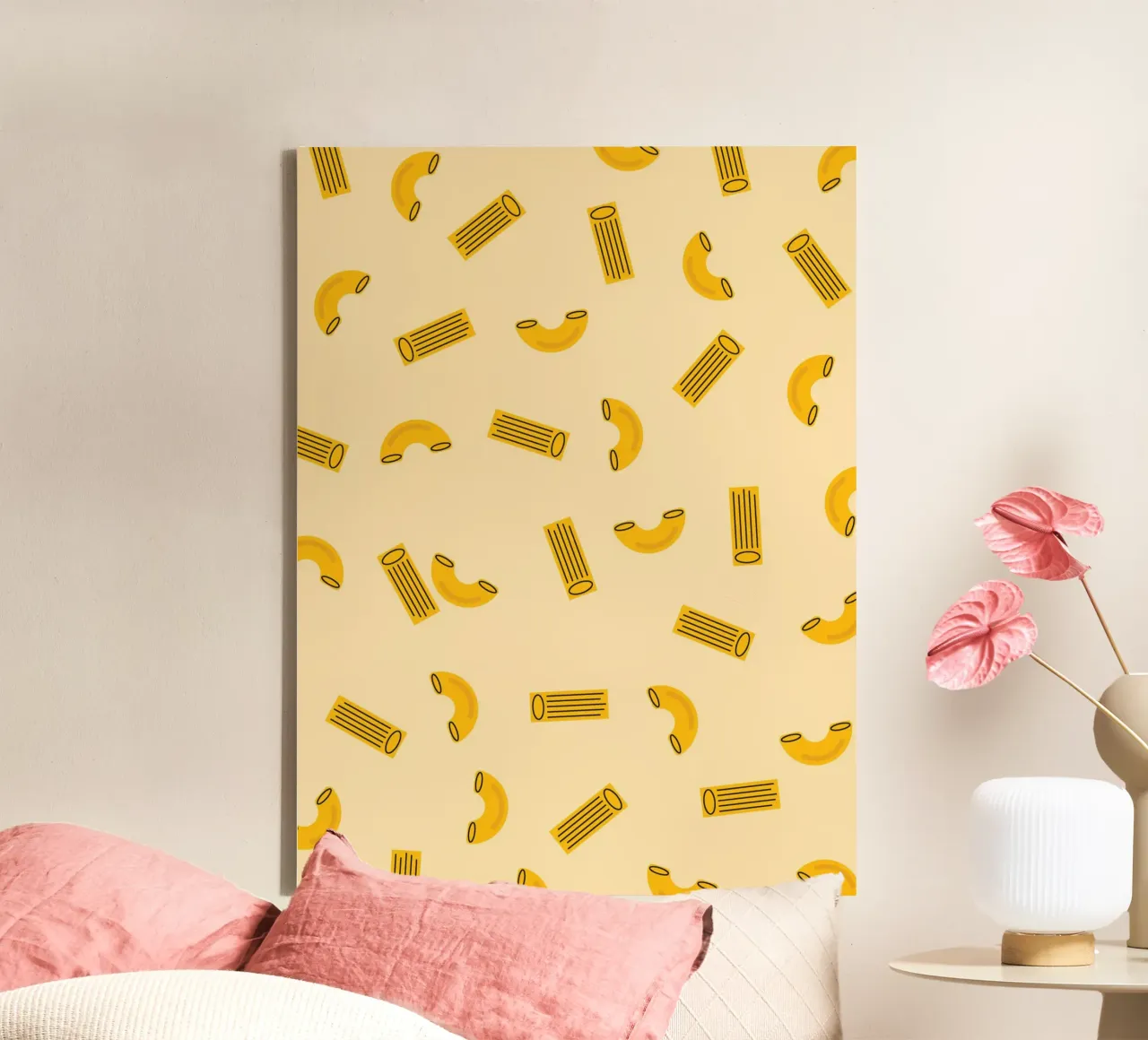 Macaroni pasta kaas canvas met Baklijst van galihstudio