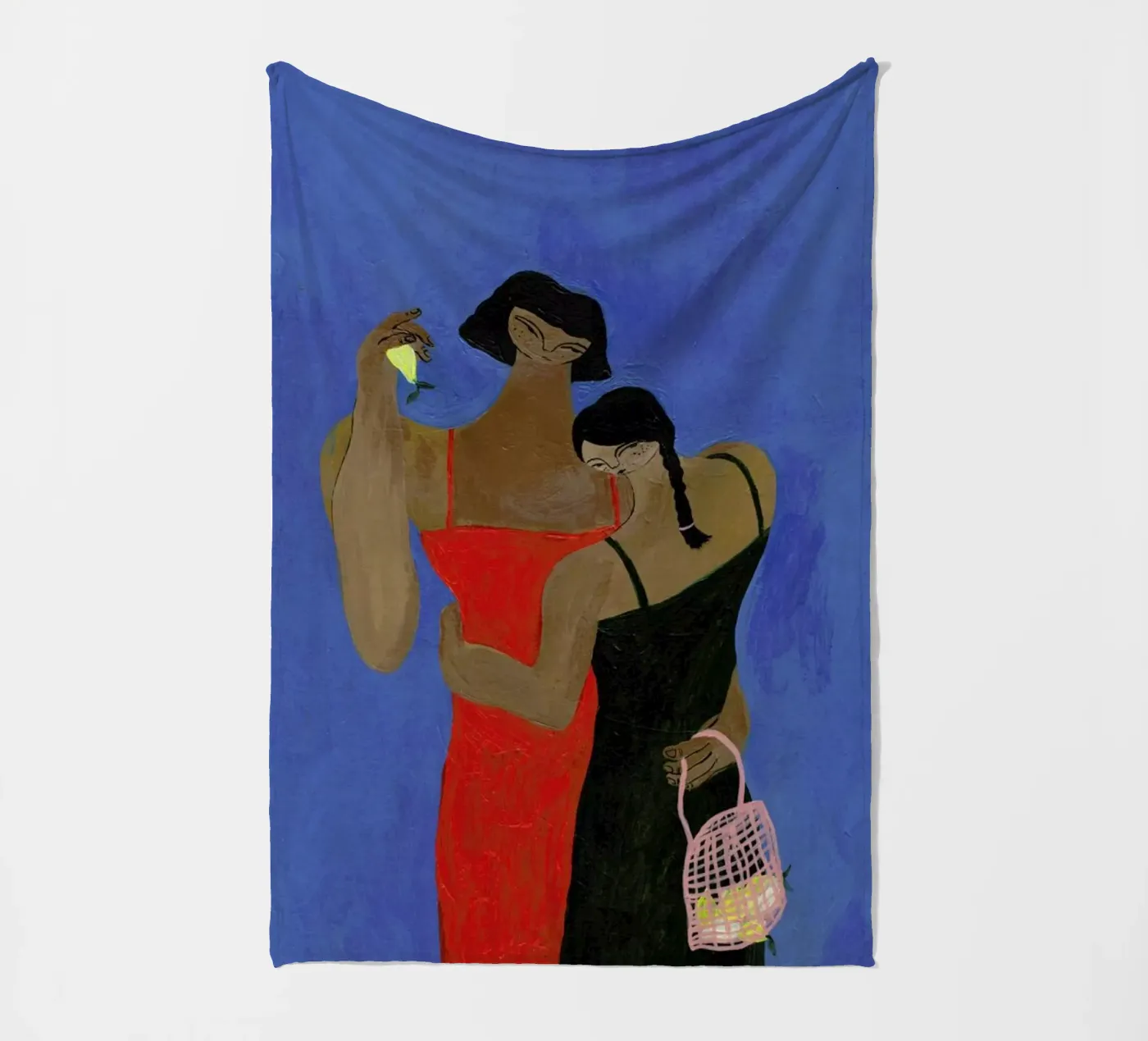 Lemons fleece blanket by Nudes and Croissants