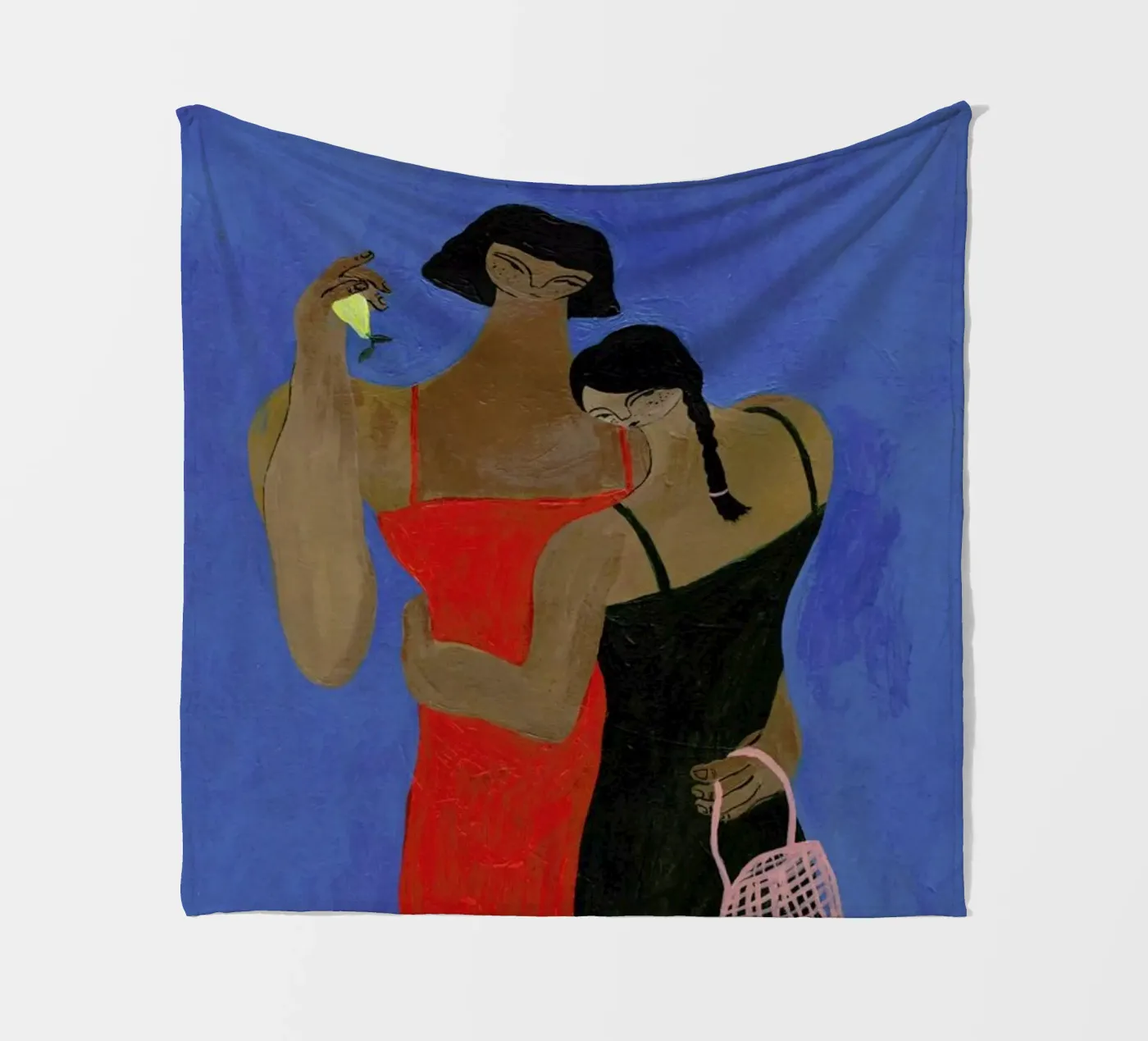 Lemons fleece blanket by Nudes and Croissants