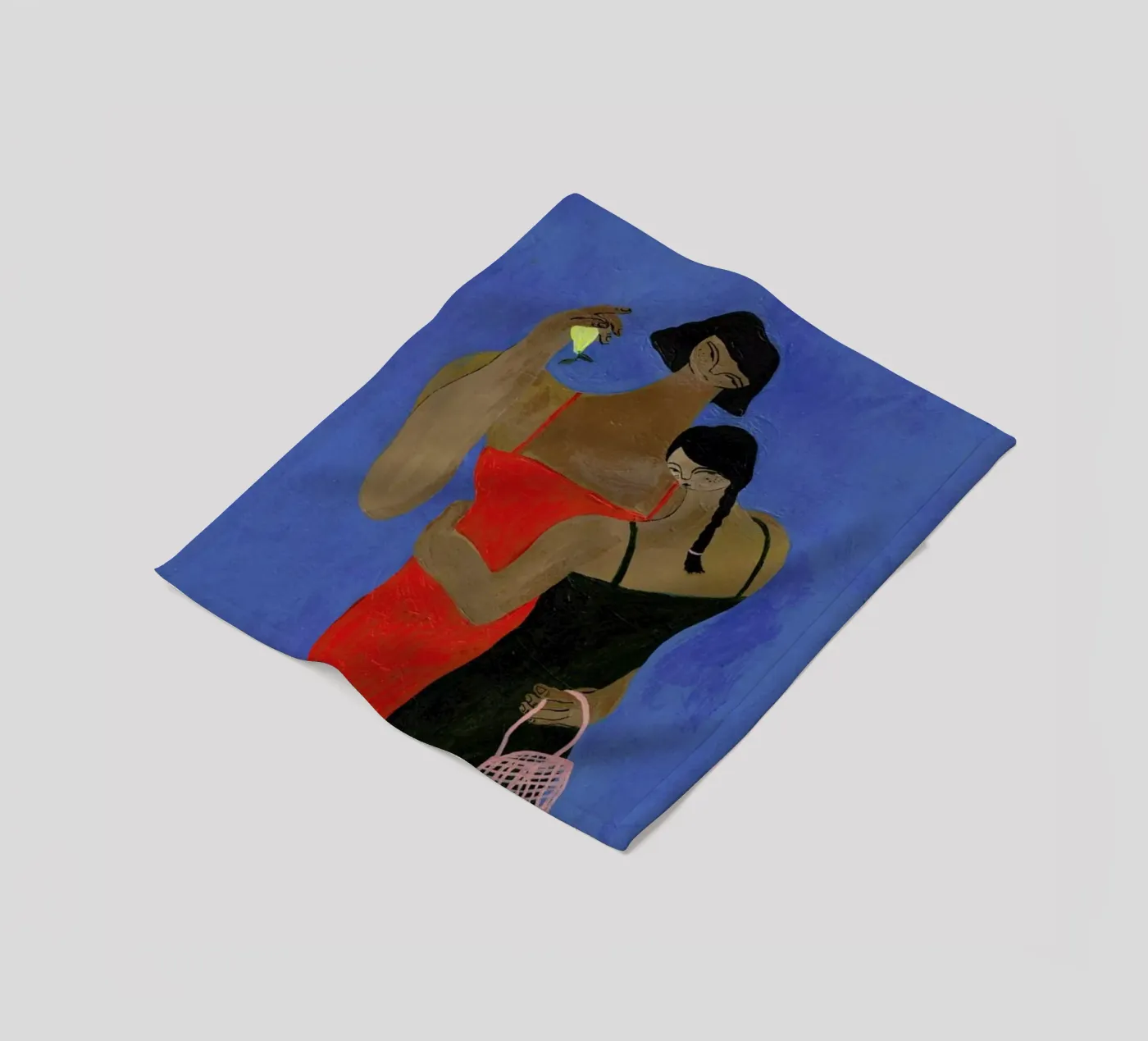 Lemons fleece blanket by Nudes and Croissants