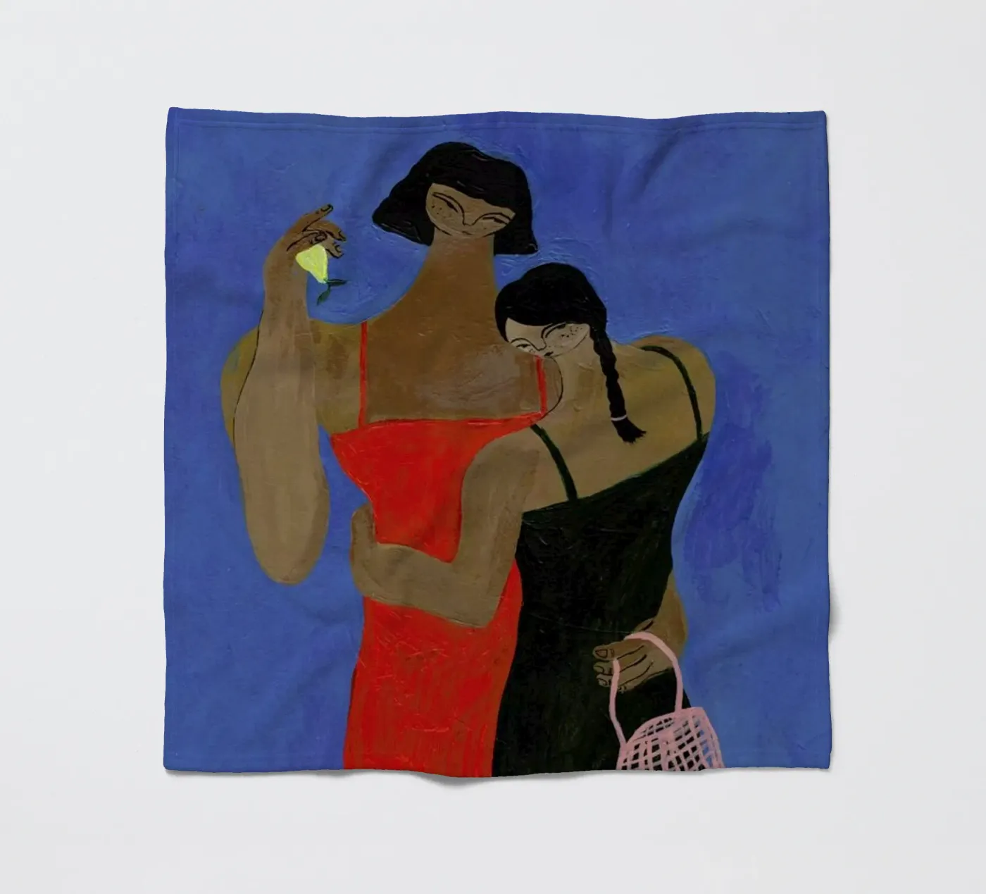 Lemons fleece blanket by Nudes and Croissants