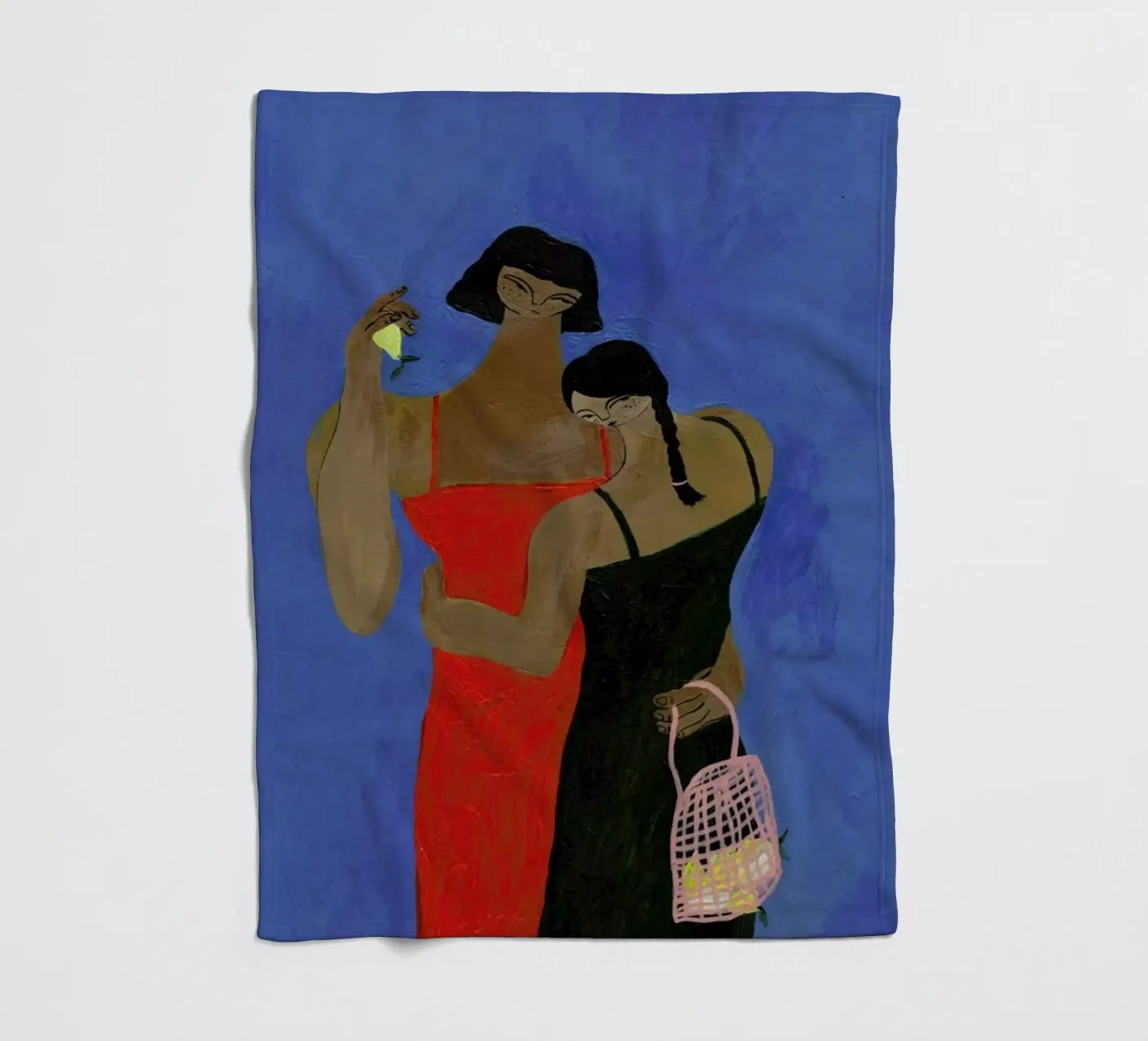 Lemons fleece blanket by Nudes and Croissants