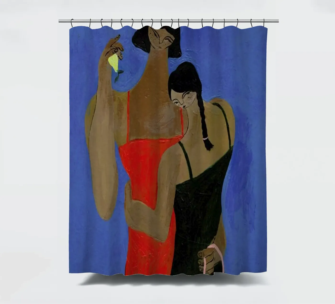 Lemons shower curtain by Nudes and Croissants
