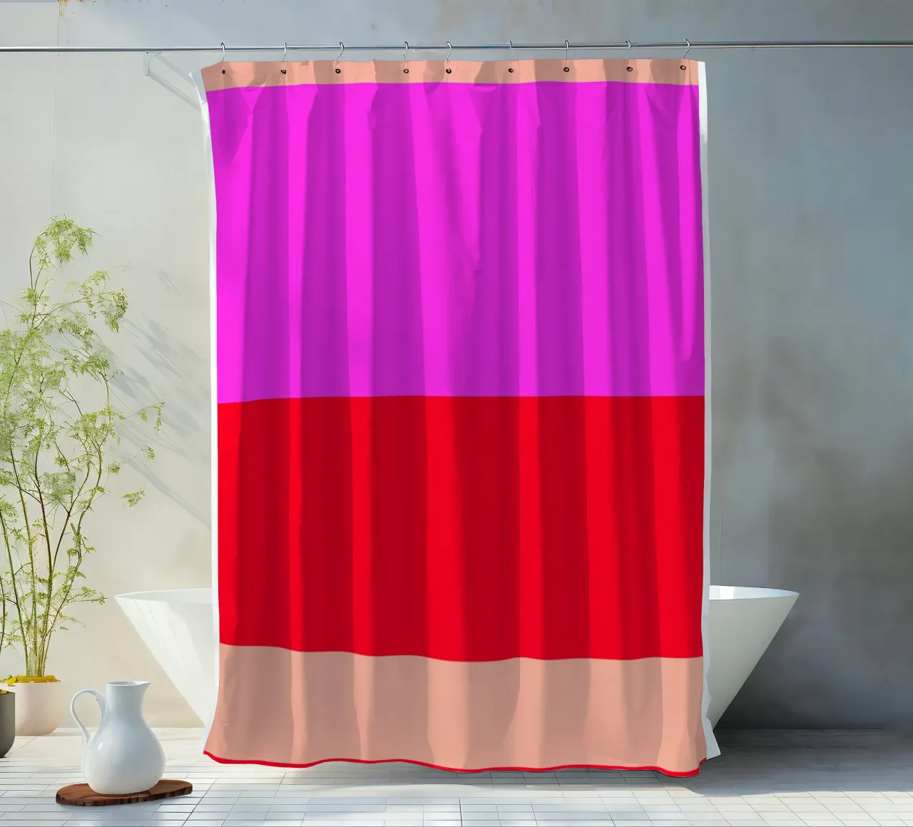 COPENHAGEN. Colorblock. 1 tenda da doccia da FRICKE DESIGN
