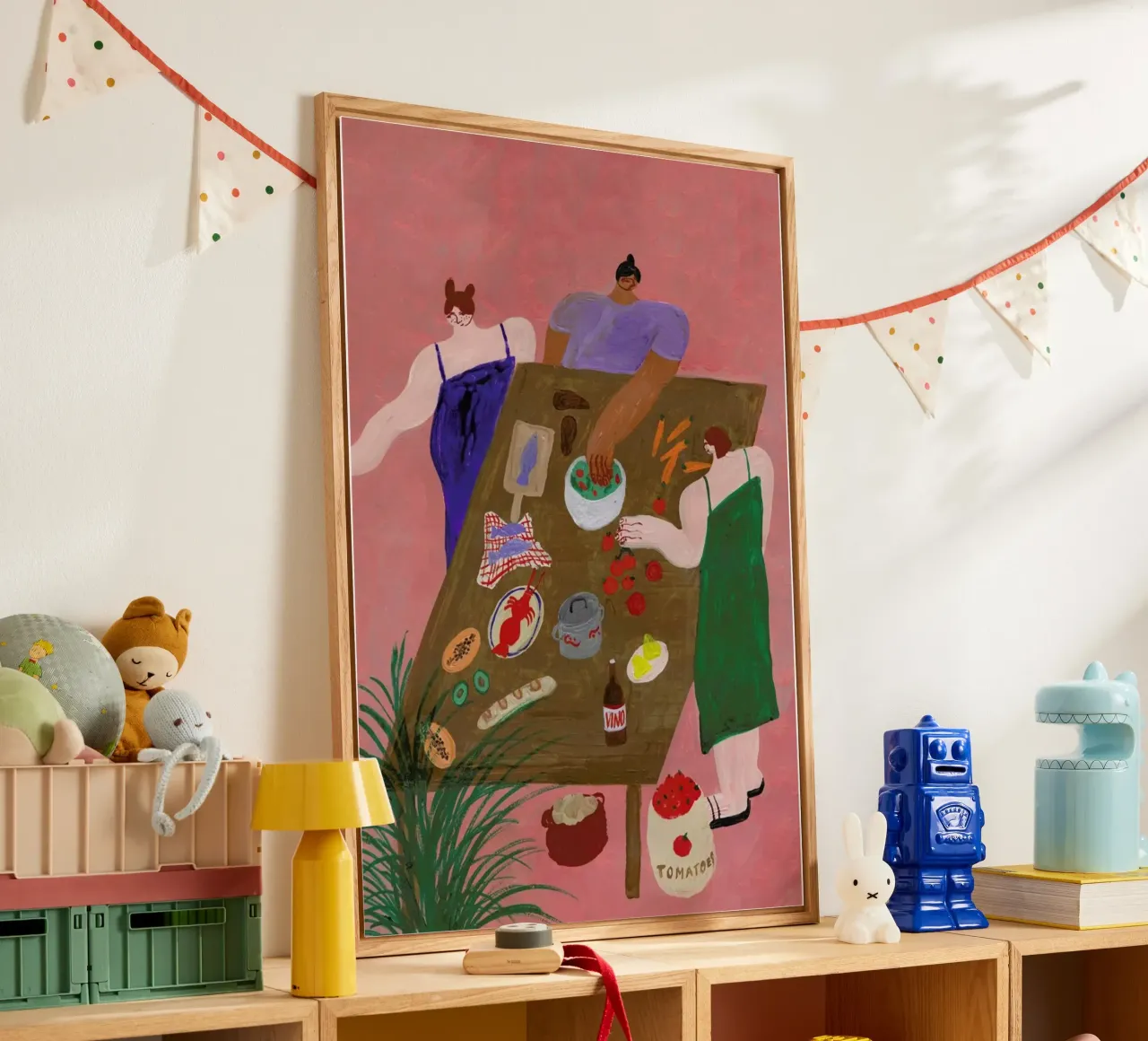 At the Dinner Table plexiglass da Nudes and Croissants