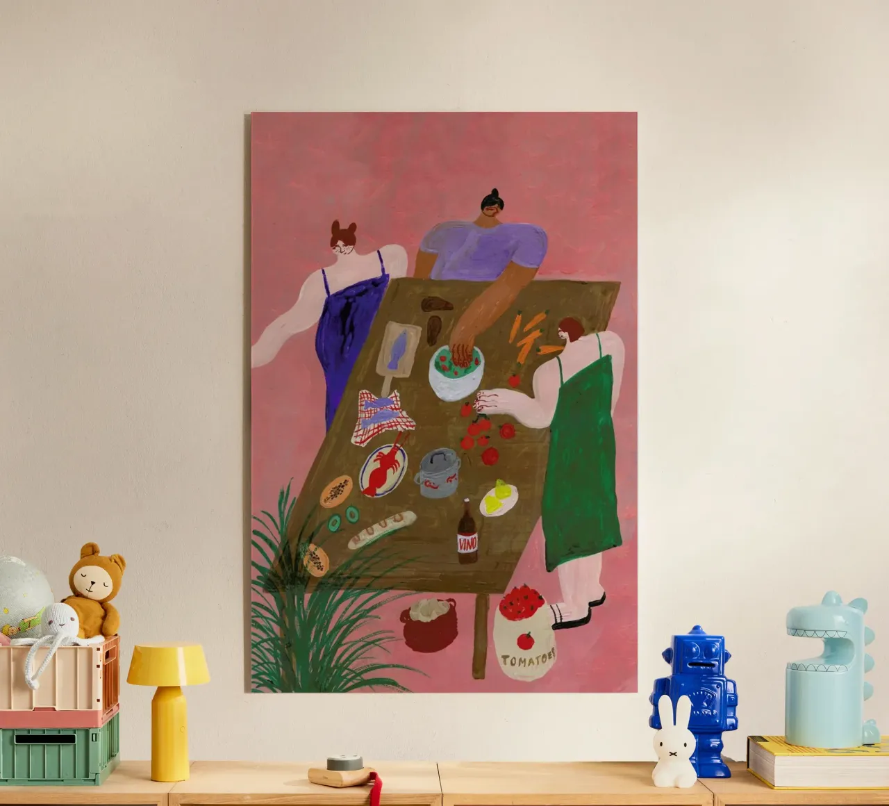 At the Dinner Table plexiglass da Nudes and Croissants