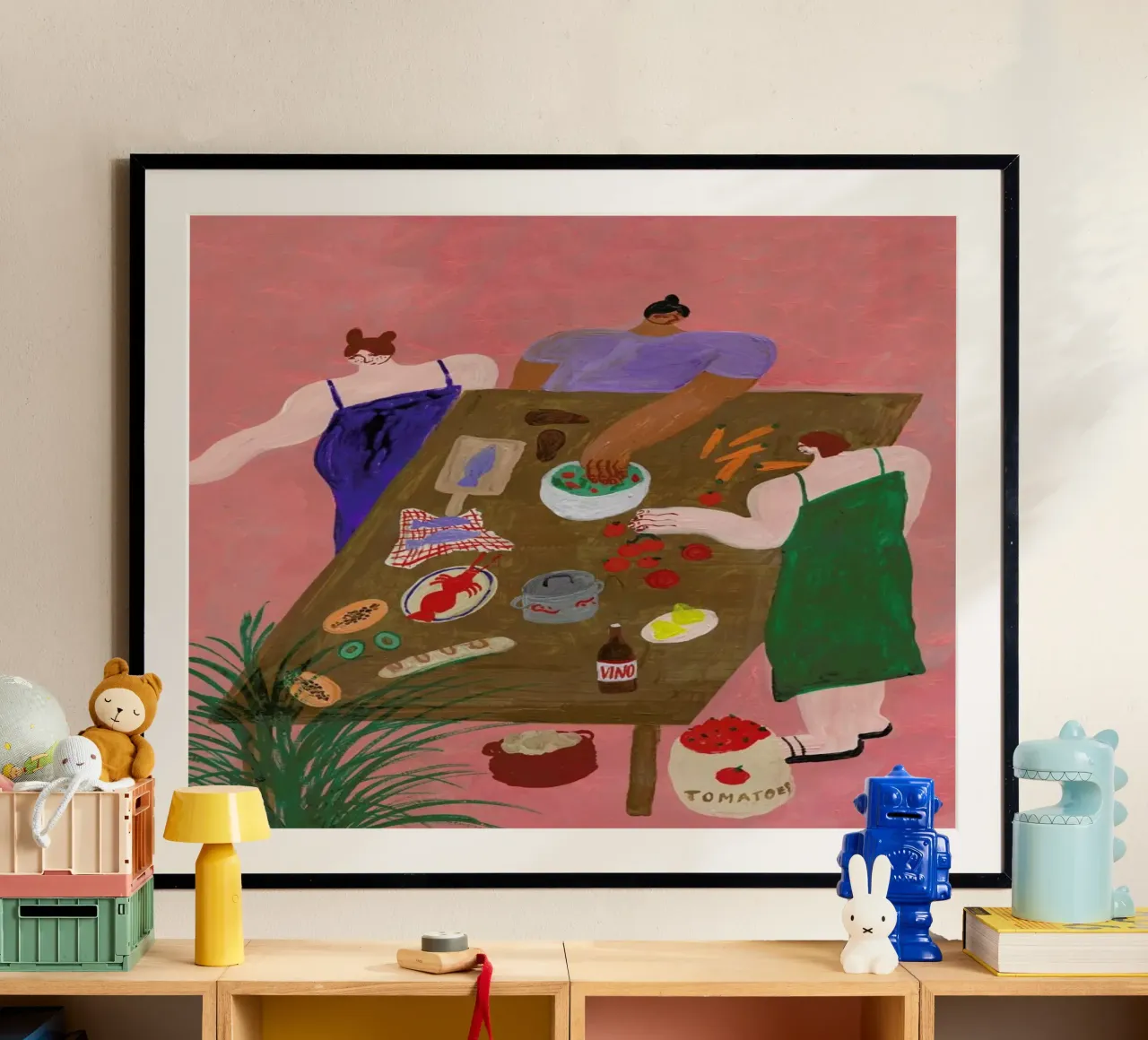 At the Dinner Table poster da Nudes and Croissants