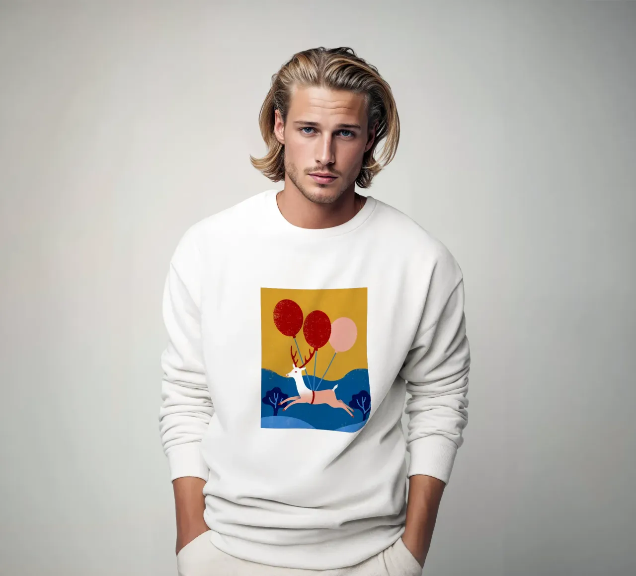 Ciervo con globo sudadera de THE LATEST SHOP