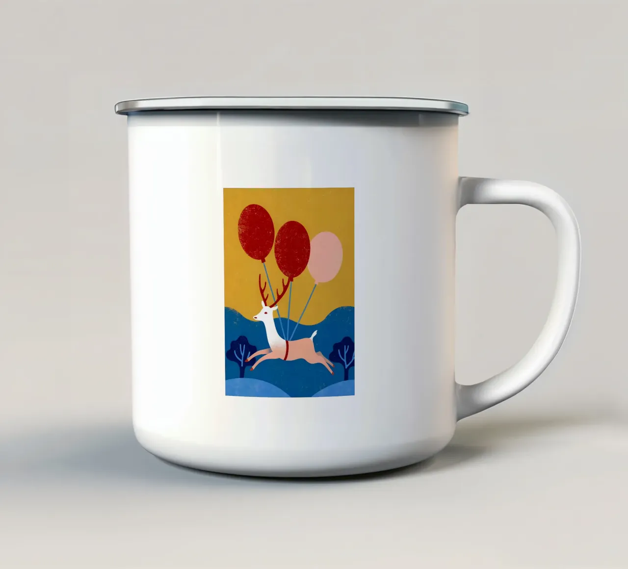 Cervo con palloncino tazza in smalto da THE LATEST SHOP