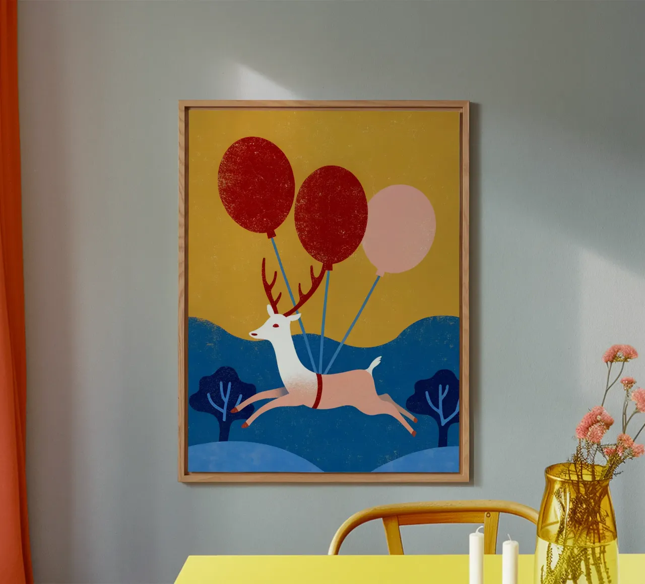 Cervo con palloncino alluminio dibond da THE LATEST SHOP