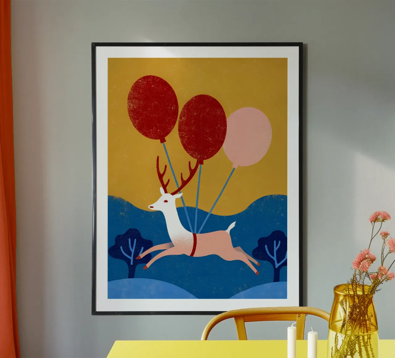 Cervo con palloncino carta hahnemühle da THE LATEST SHOP