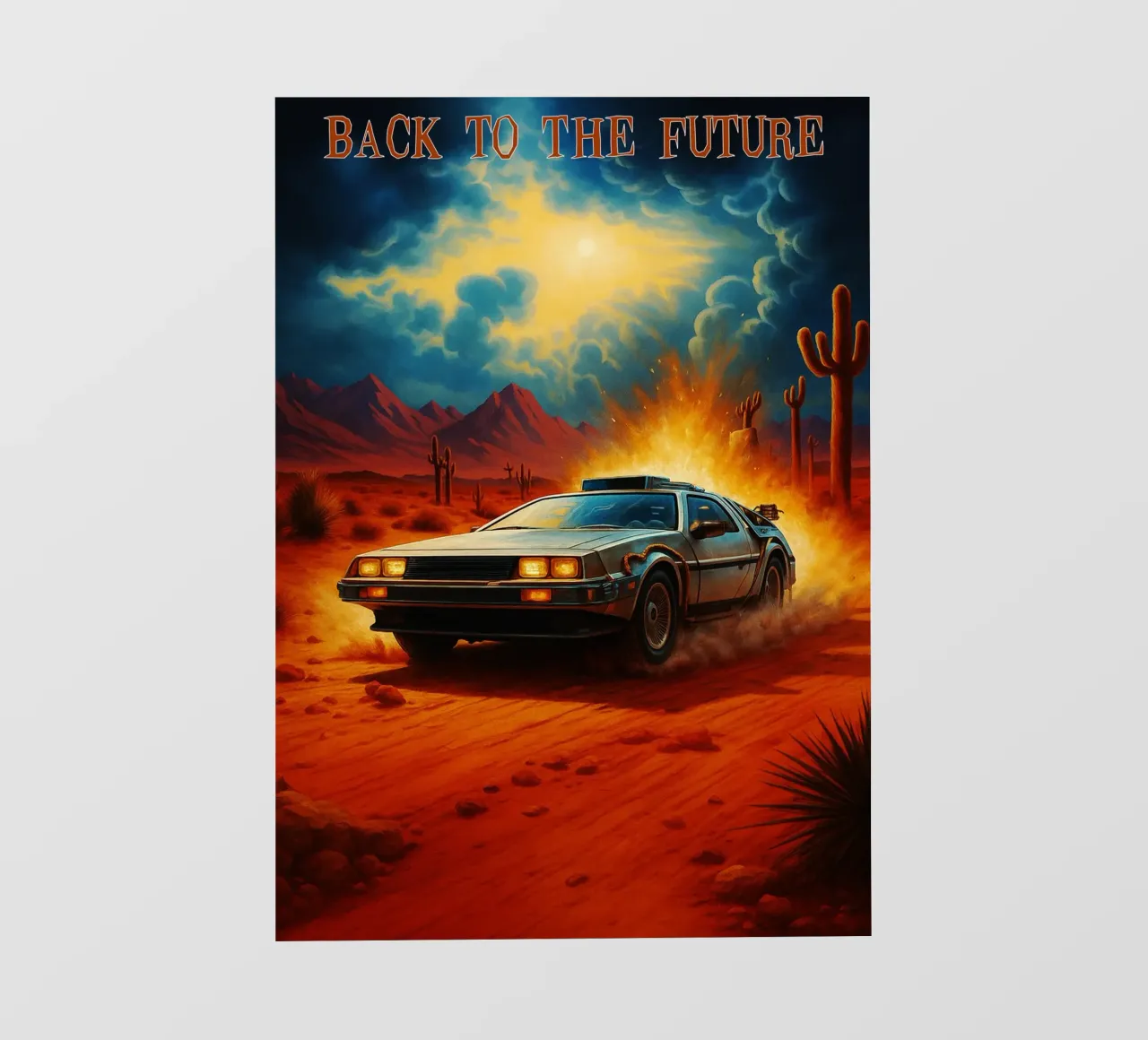 back to the future movie art repainting backlit film by inaras