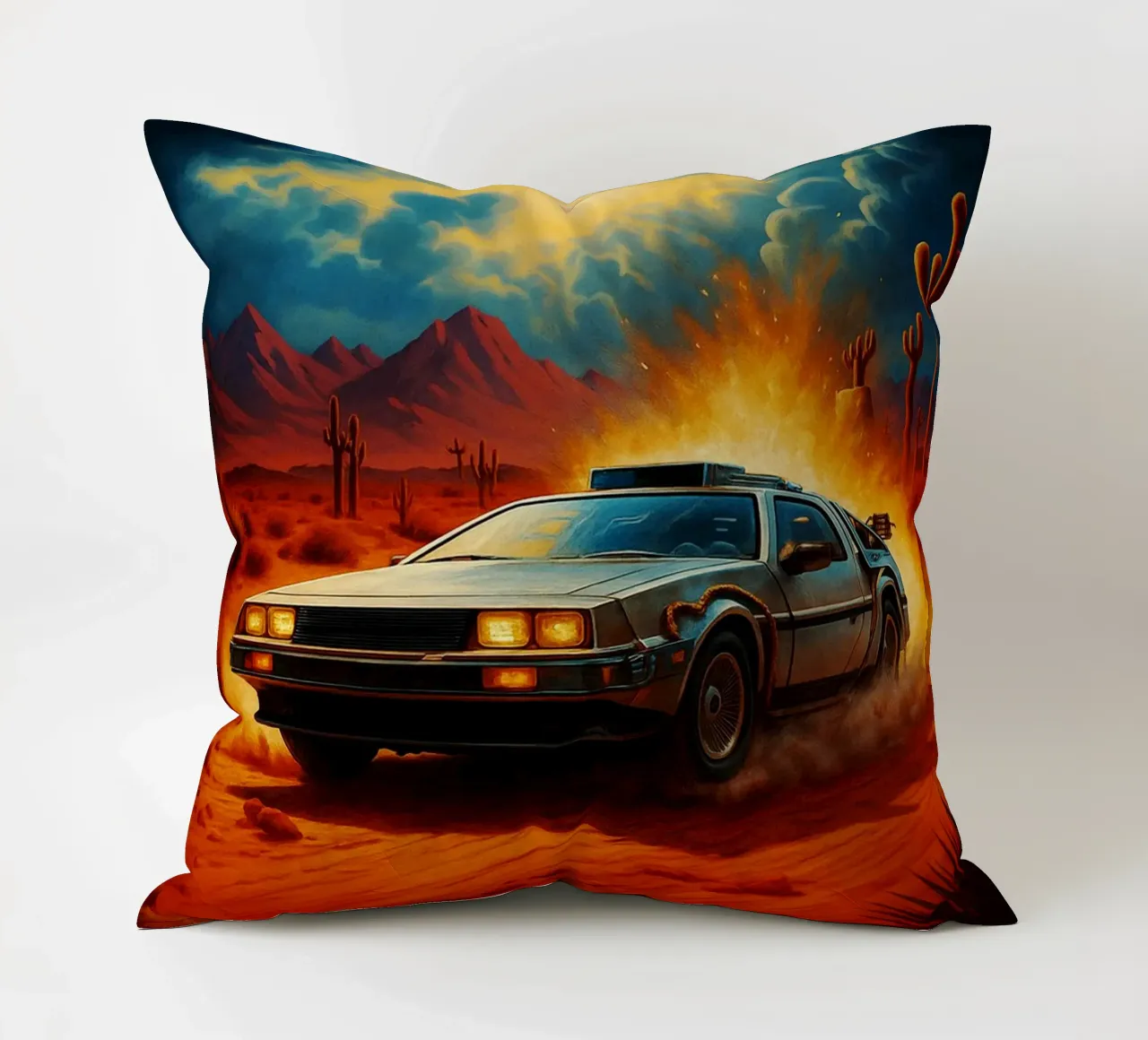 back to the future movie art repainting decorative cushion by inaras