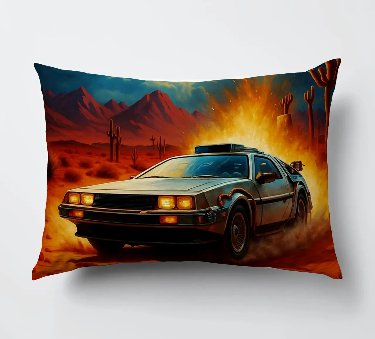 back to the future movie art repainting decorative cushion by inaras