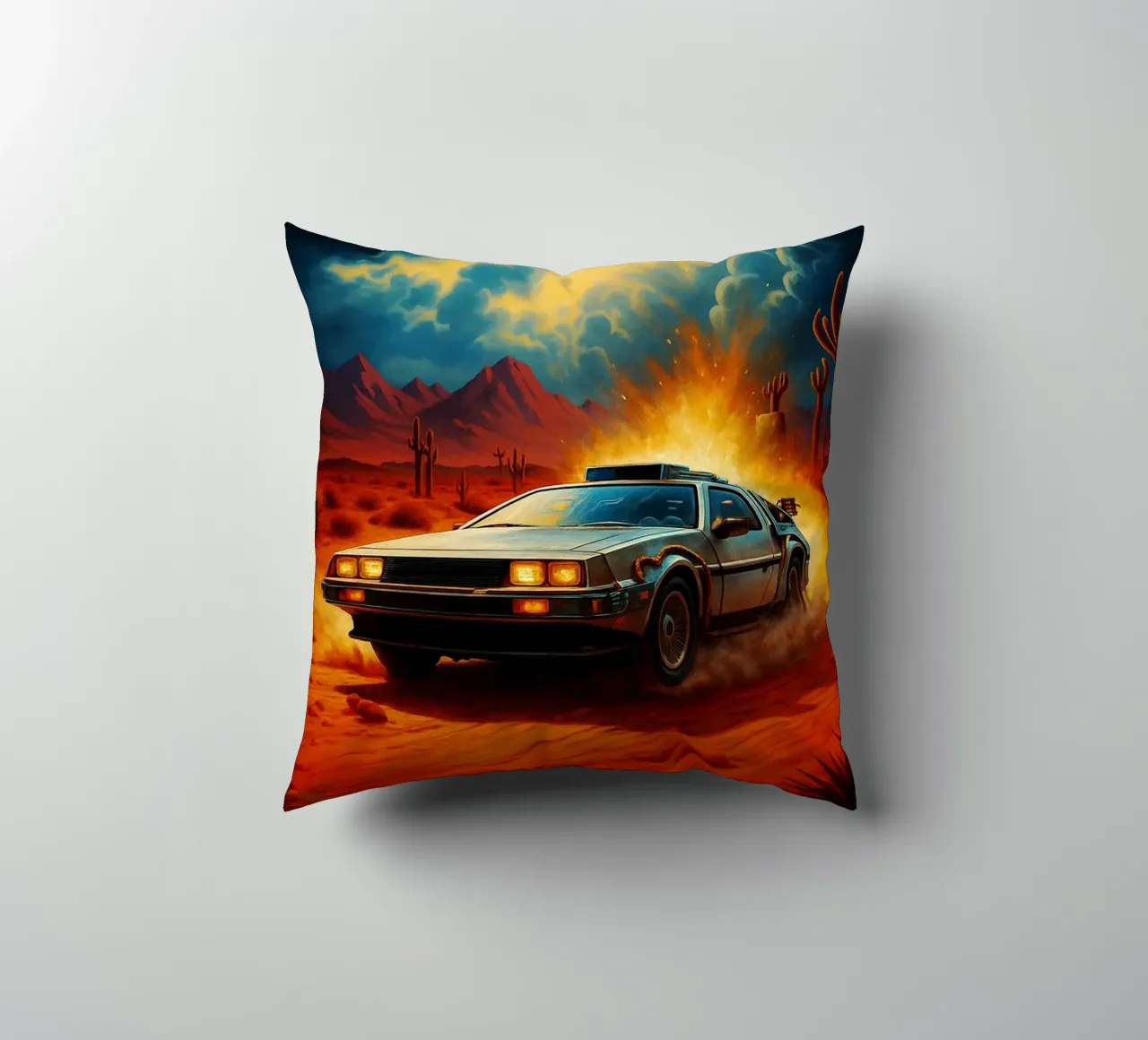 back to the future movie art repainting decorative cushion by inaras