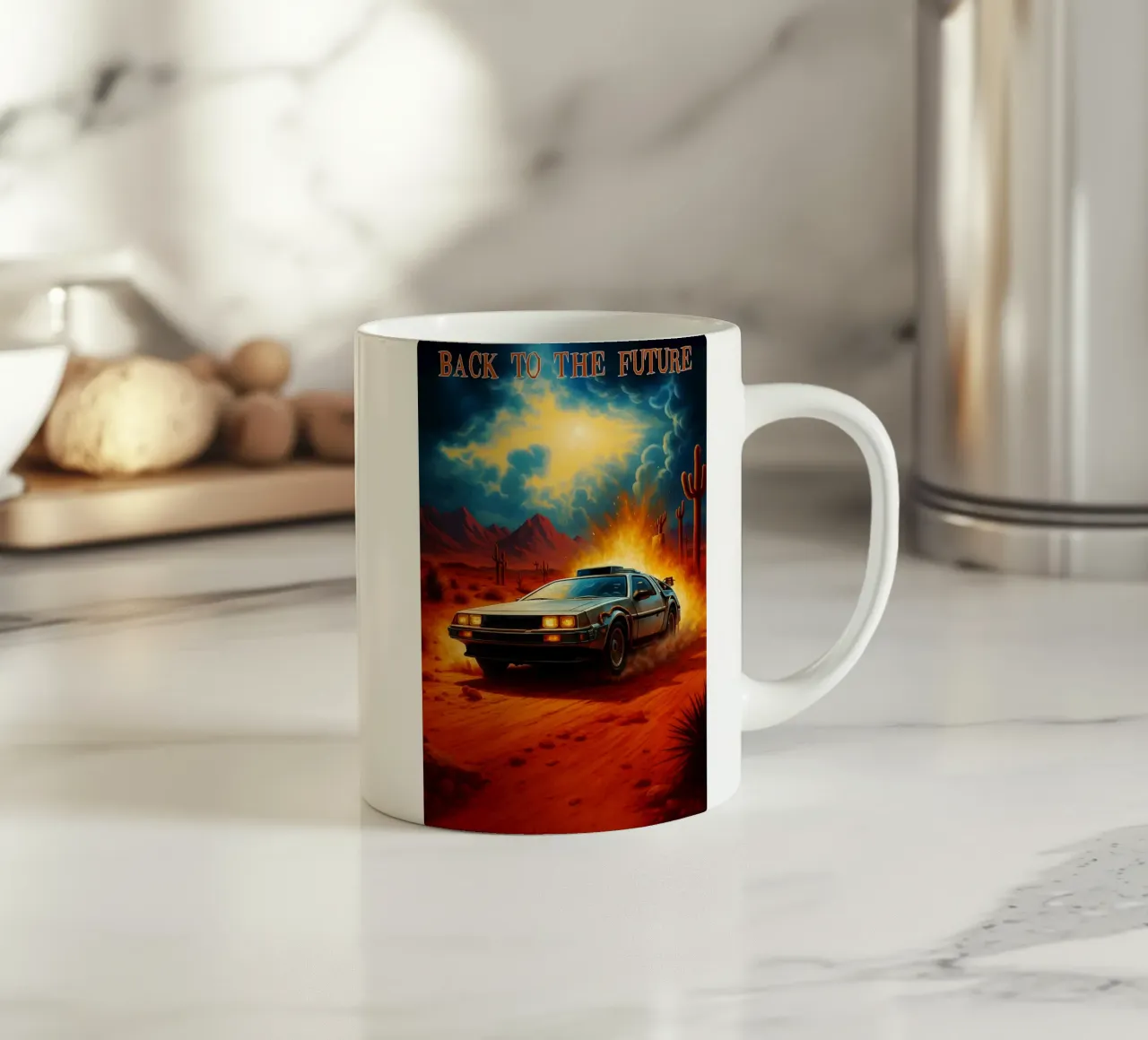 back to the future movie art repainting ceramic mug by inaras