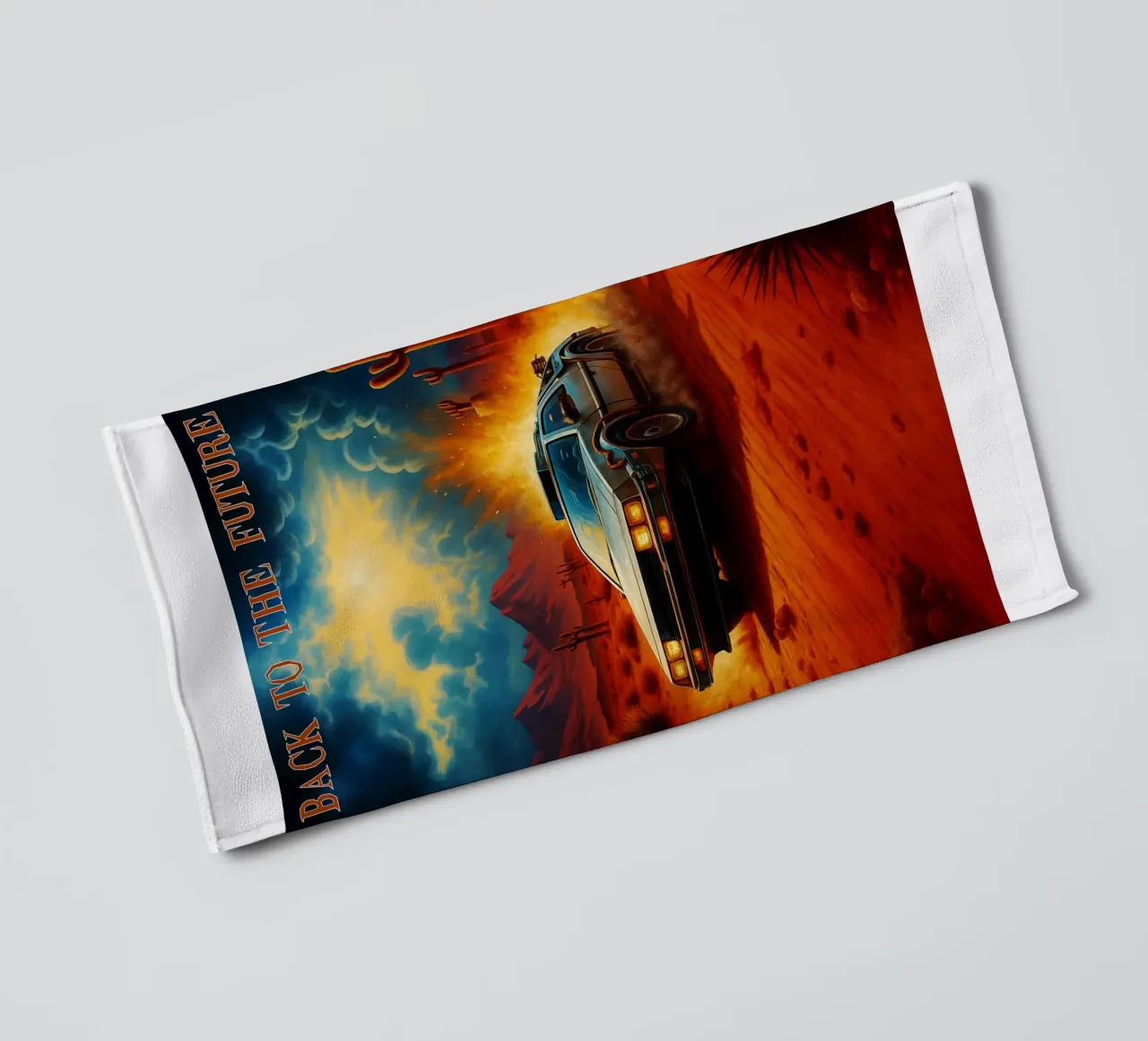 back to the future movie art repainting towel by inaras