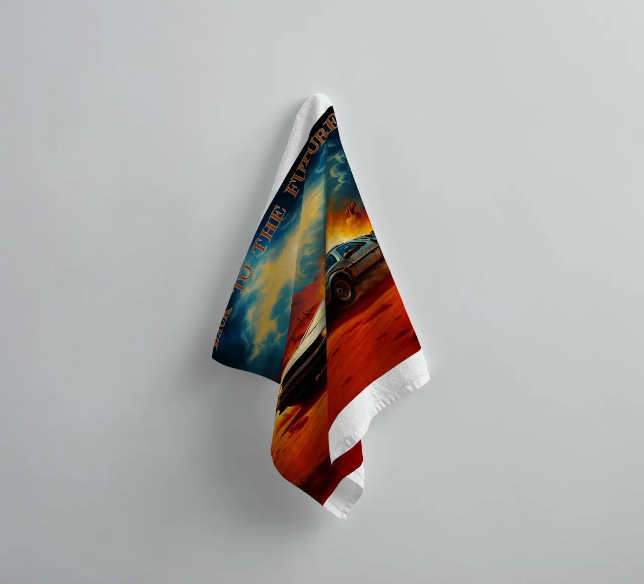 back to the future movie art repainting towel by inaras