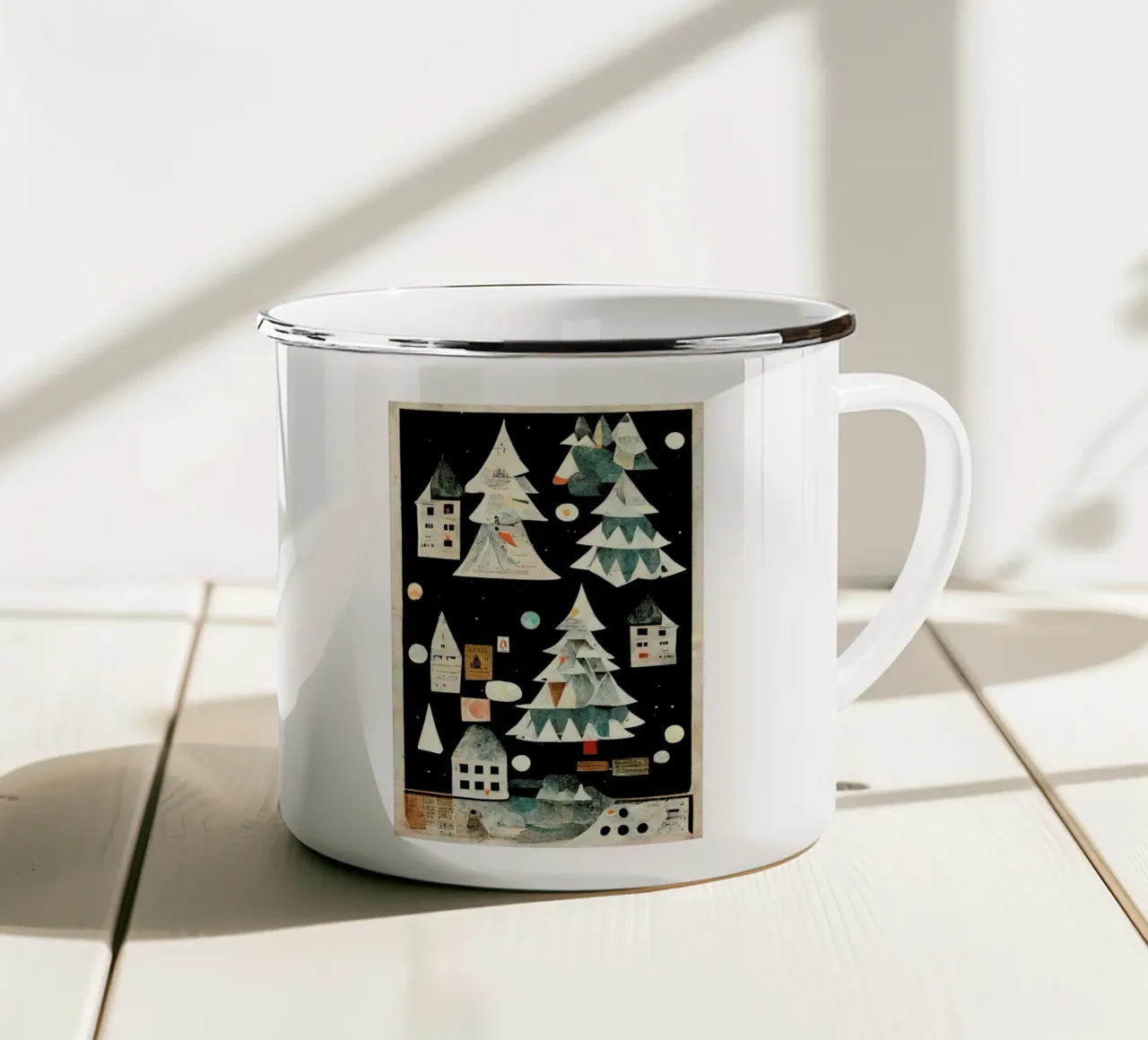 Little Winter Village tazza in smalto da treechild