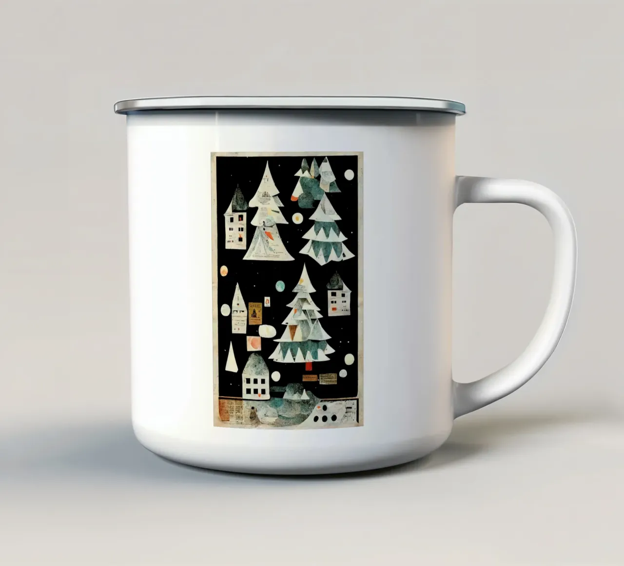 Little Winter Village tazza in smalto da treechild