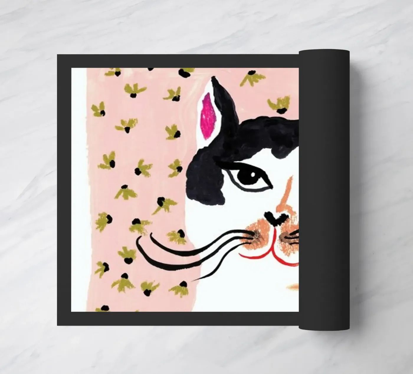 Cat Portrait Fußmatte von Atelier Mave