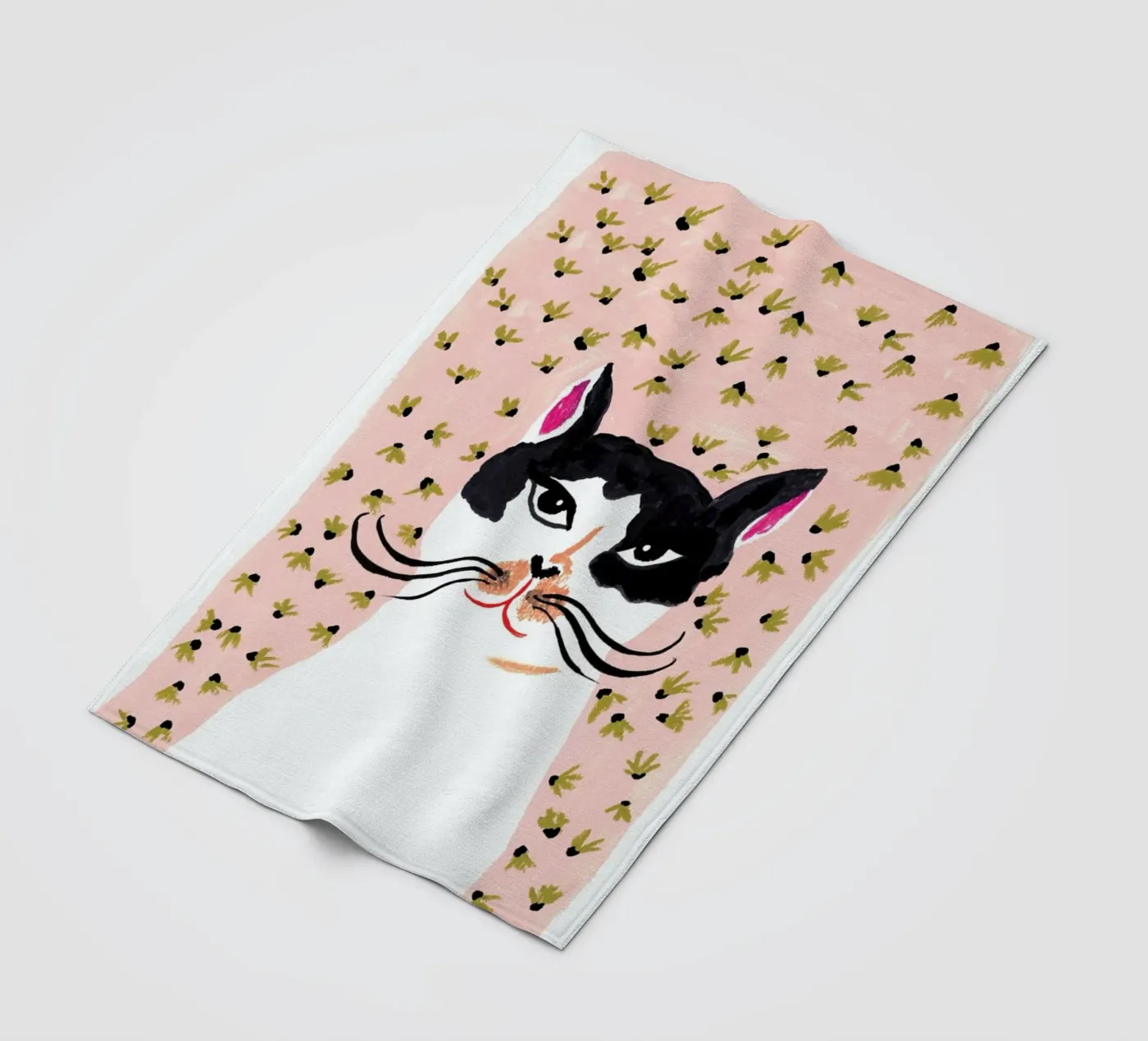 Cat Portrait fleece blanket by Atelier Mave