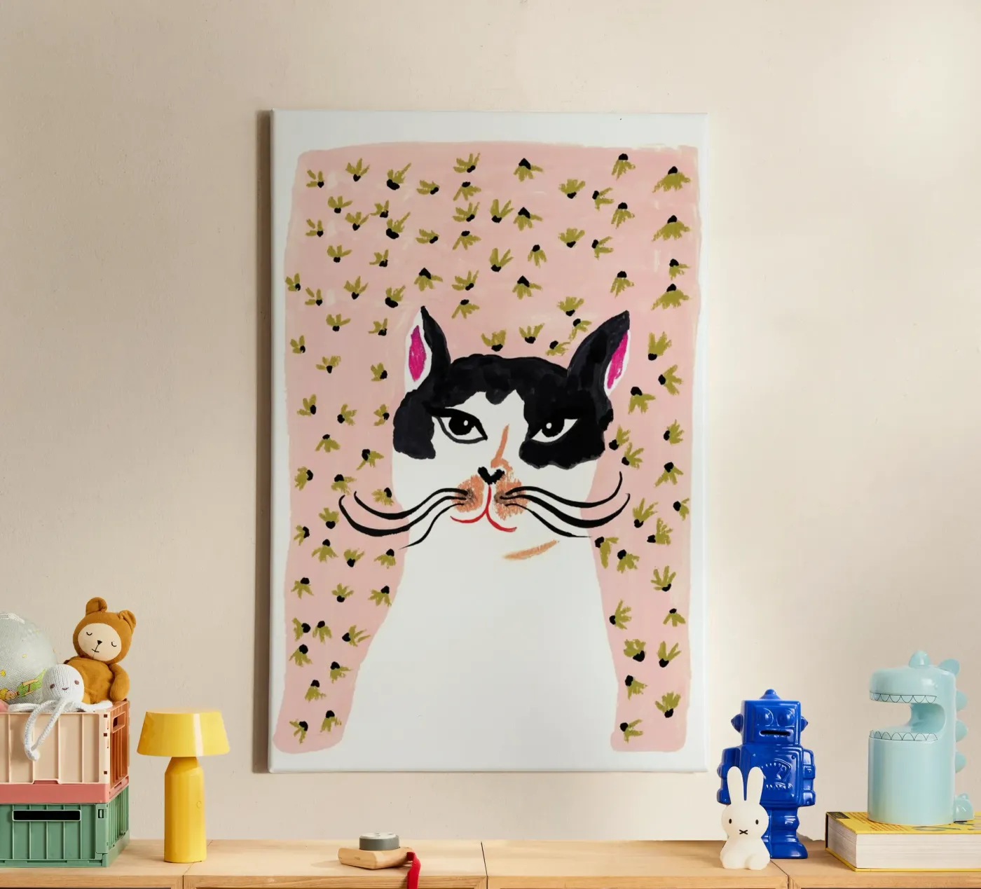 Cat Portrait canvas van Atelier Mave