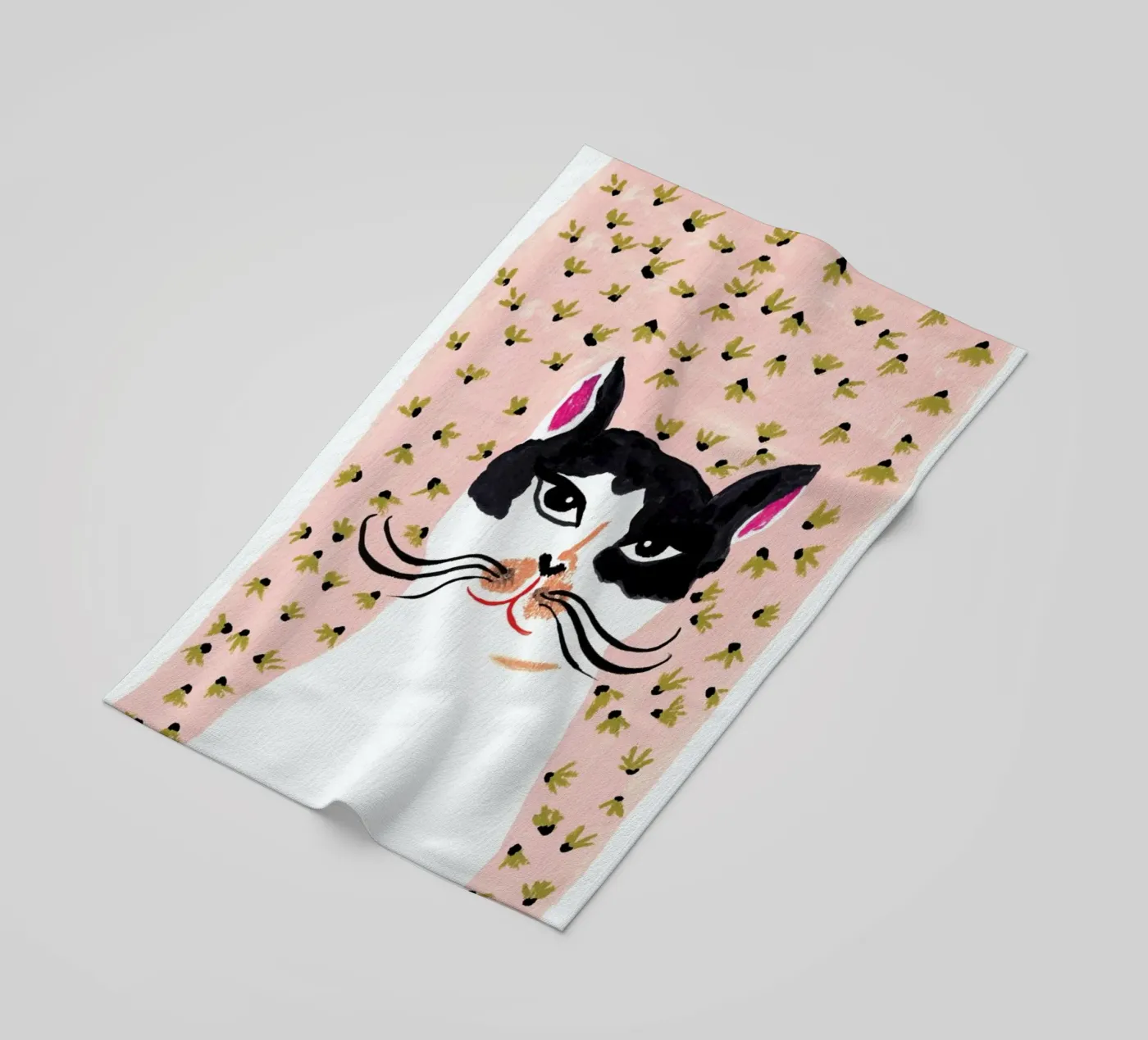 Cat Portrait strandhanddoek van Atelier Mave