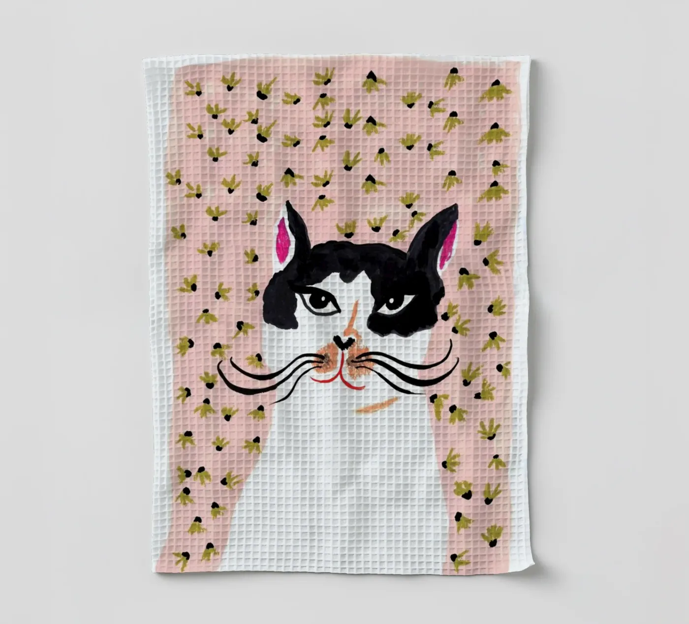 Cat Portrait Geschirrtuch von Atelier Mave