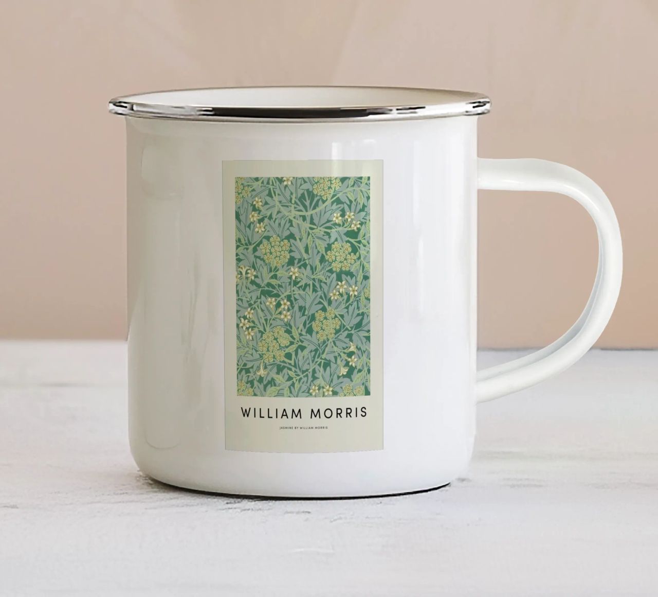 William Morris - Jasmine tazza in smalto da Vintage by JUNIQE