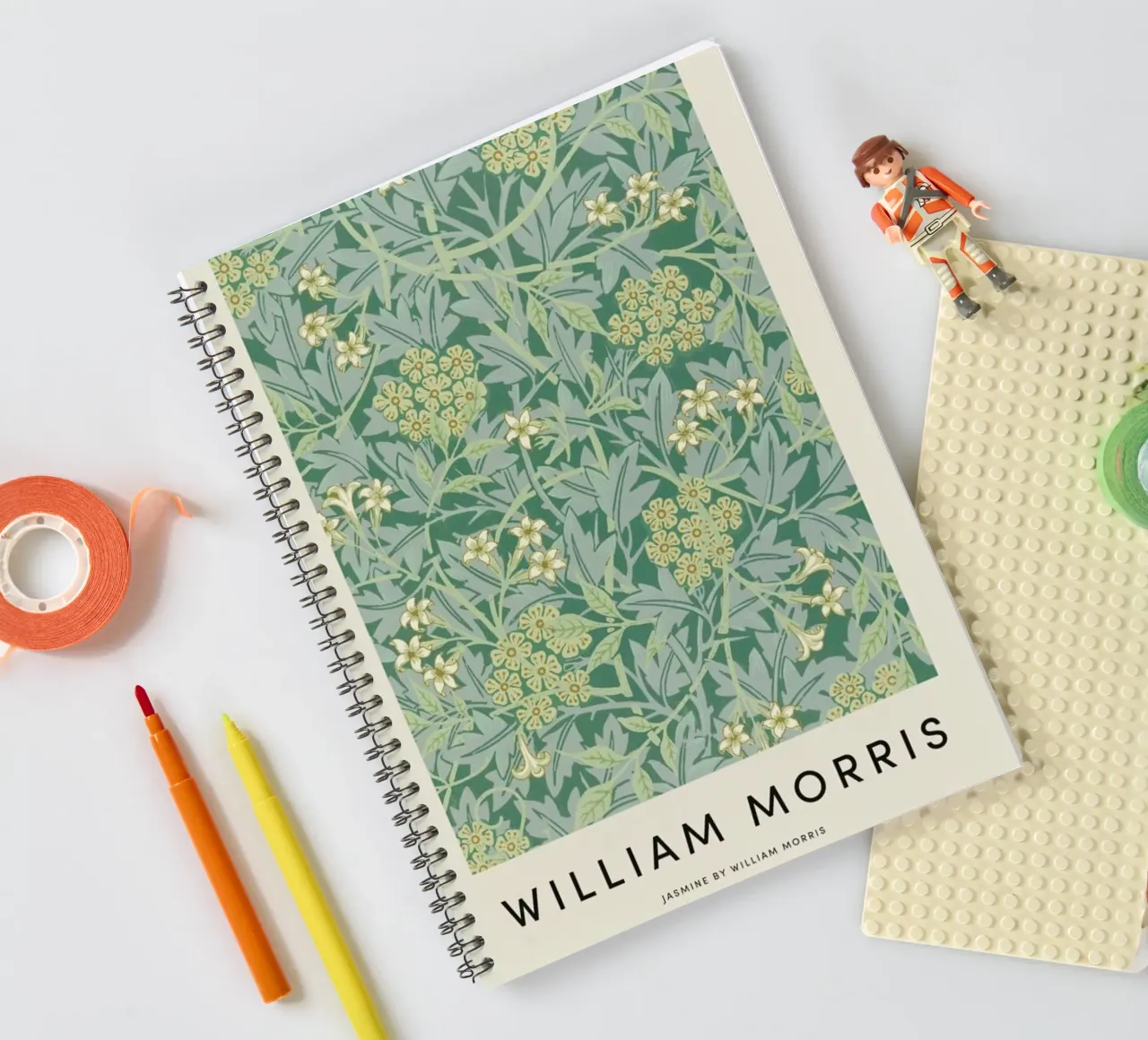 William Morris - Jasmine spiral notebook by Vintage by JUNIQE
