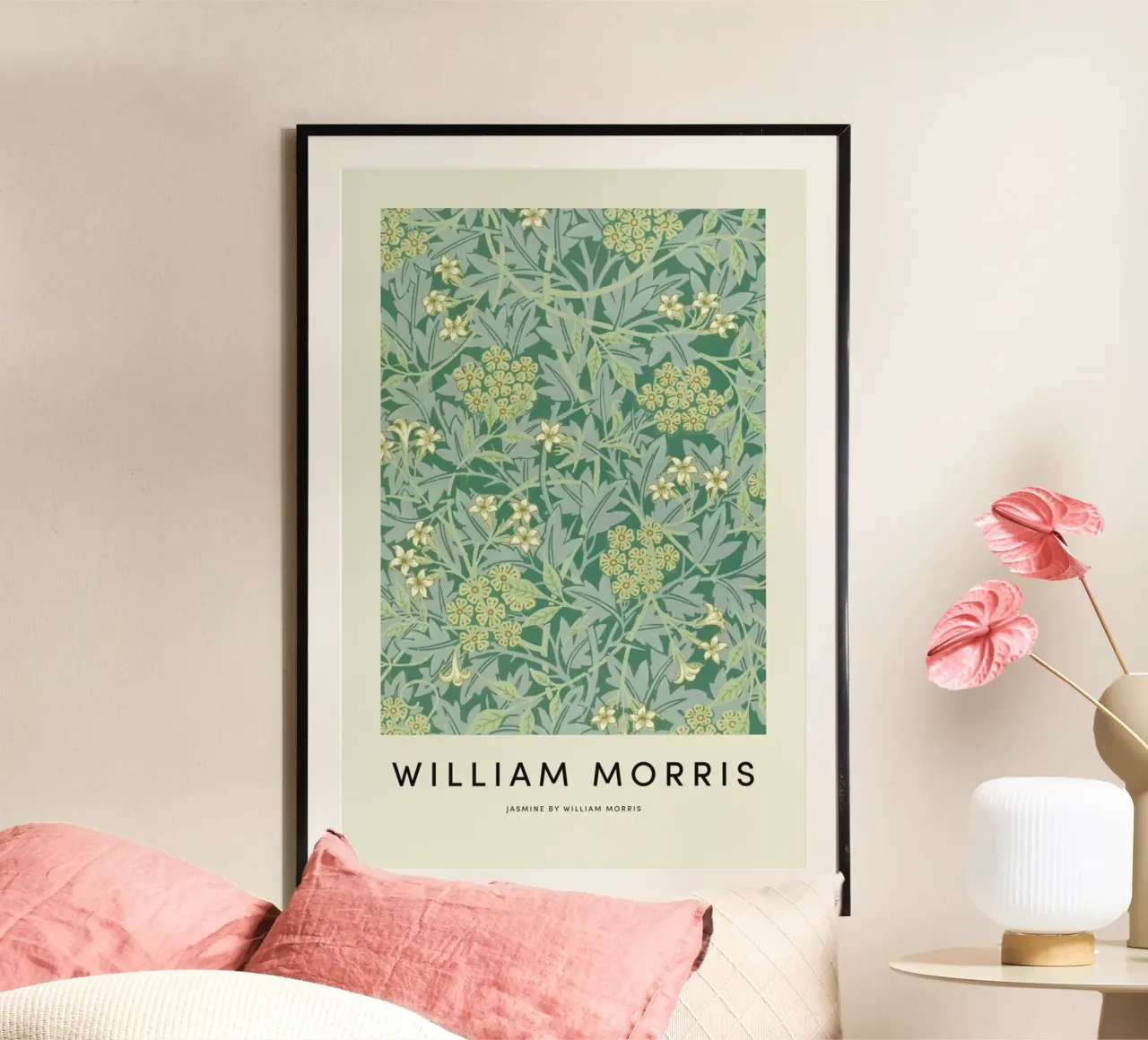 William Morris - Jasmine poster con telaio in plastica da Vintage by JUNIQE