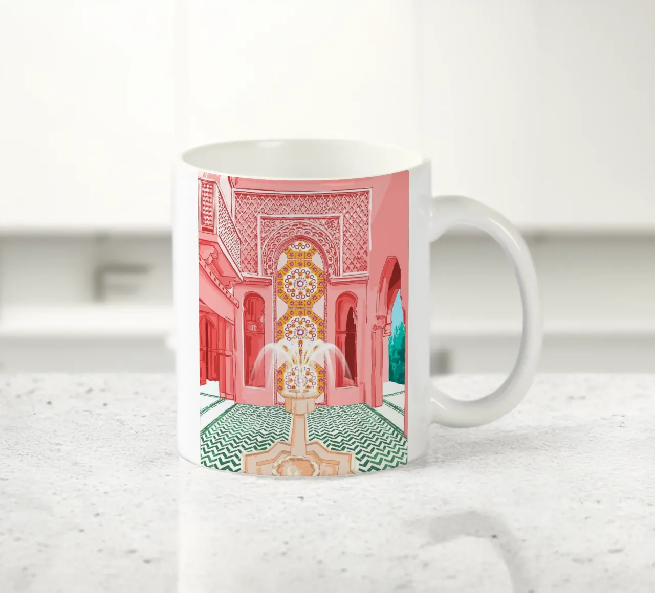 Blush Palace architecture ceramic mug by 83oranges