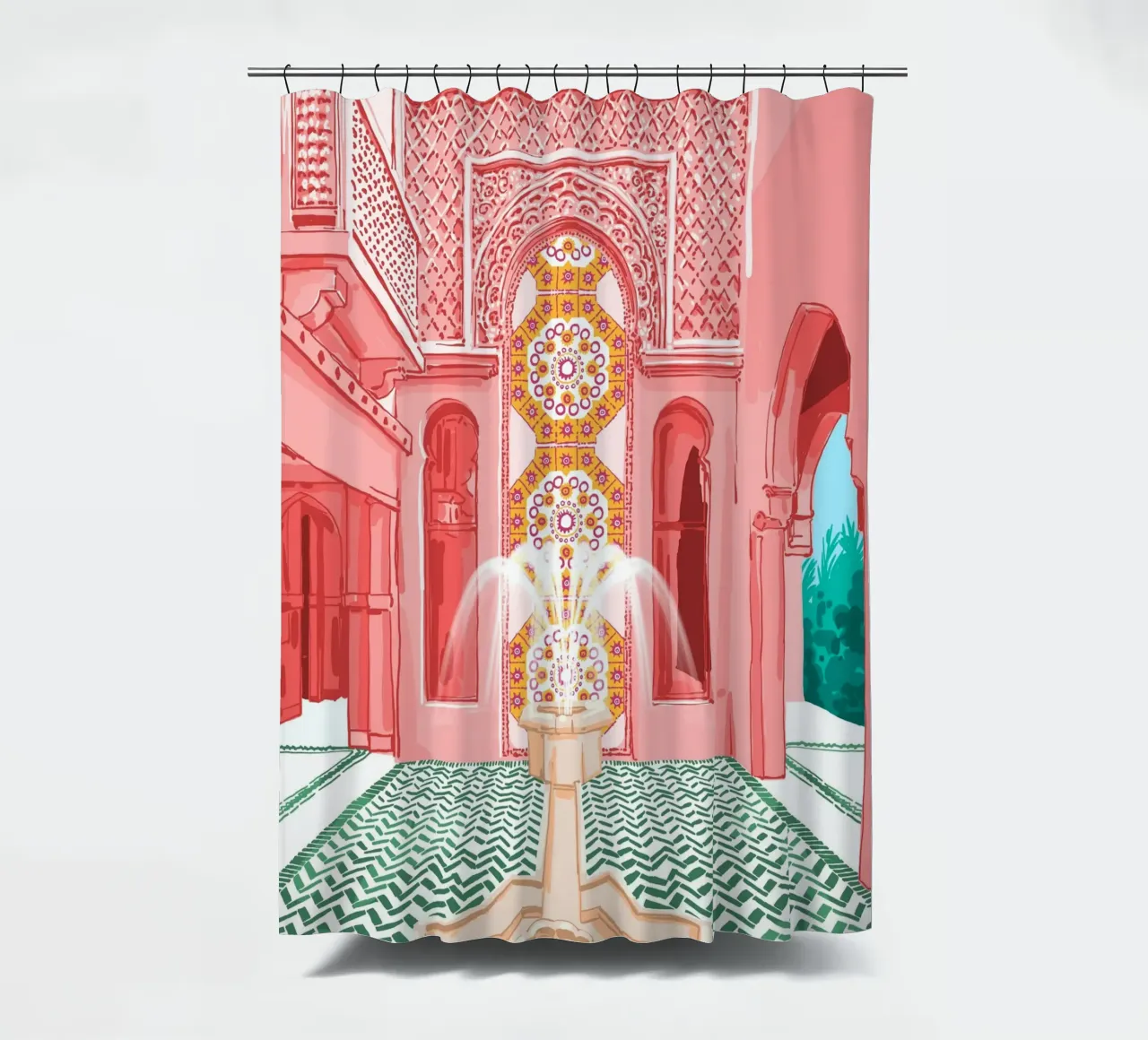 Blush Palace architecture shower curtain by 83oranges
