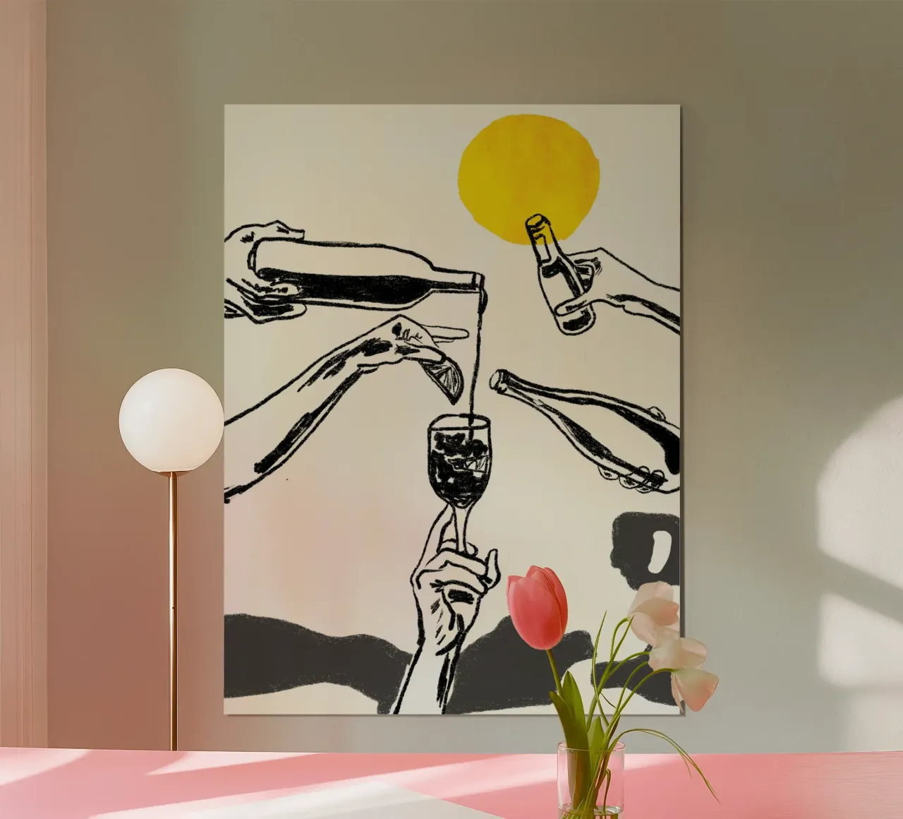 Cocktail Party poster con telaio in legno da EDMPROJECT