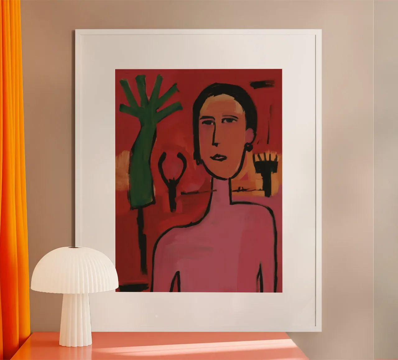 Reflet de palmier éthéré poster avec cadre en plastique de Pake Nebula