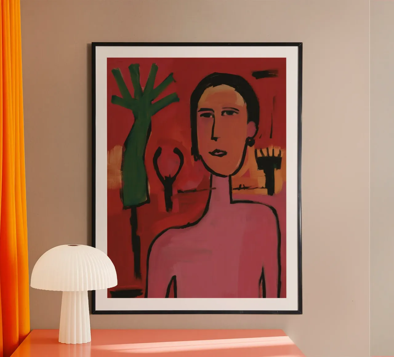 Reflet de palmier éthéré poster avec cadre en plastique de Pake Nebula