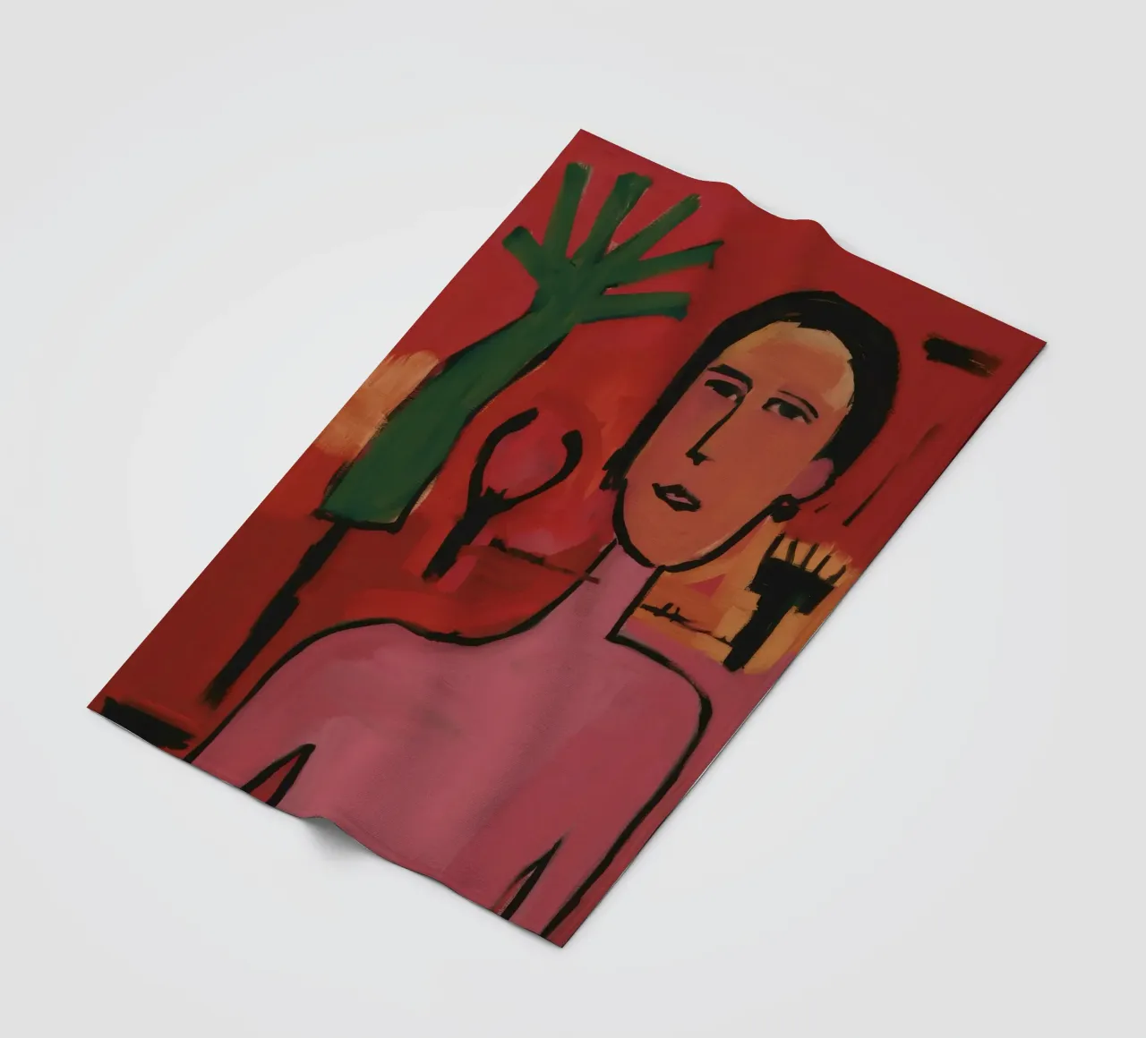 Ethereal Palm Reflection fleece blanket by Pake Nebula