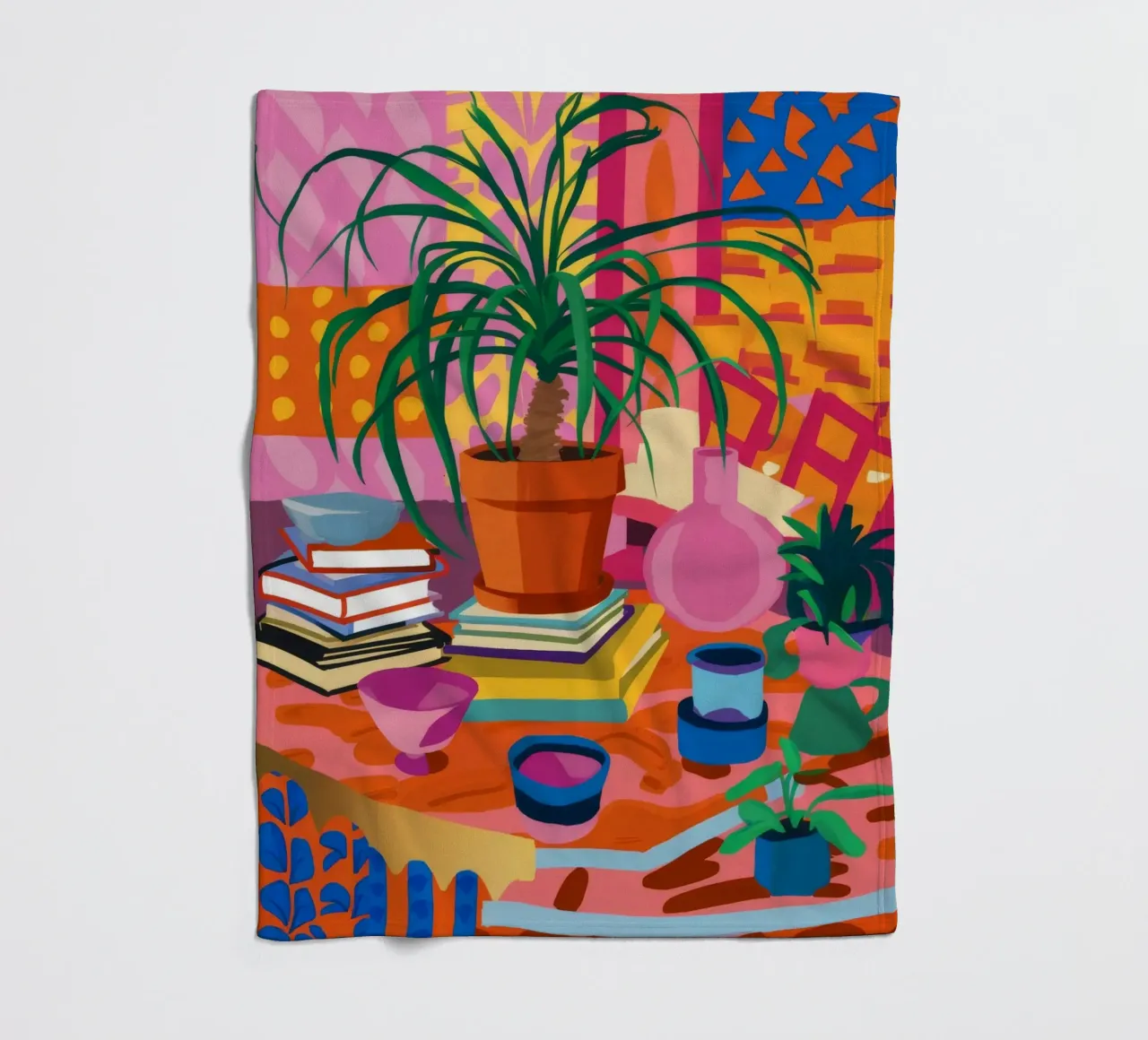 Bohemian Reading Nook fleece blanket by Pake Nebula