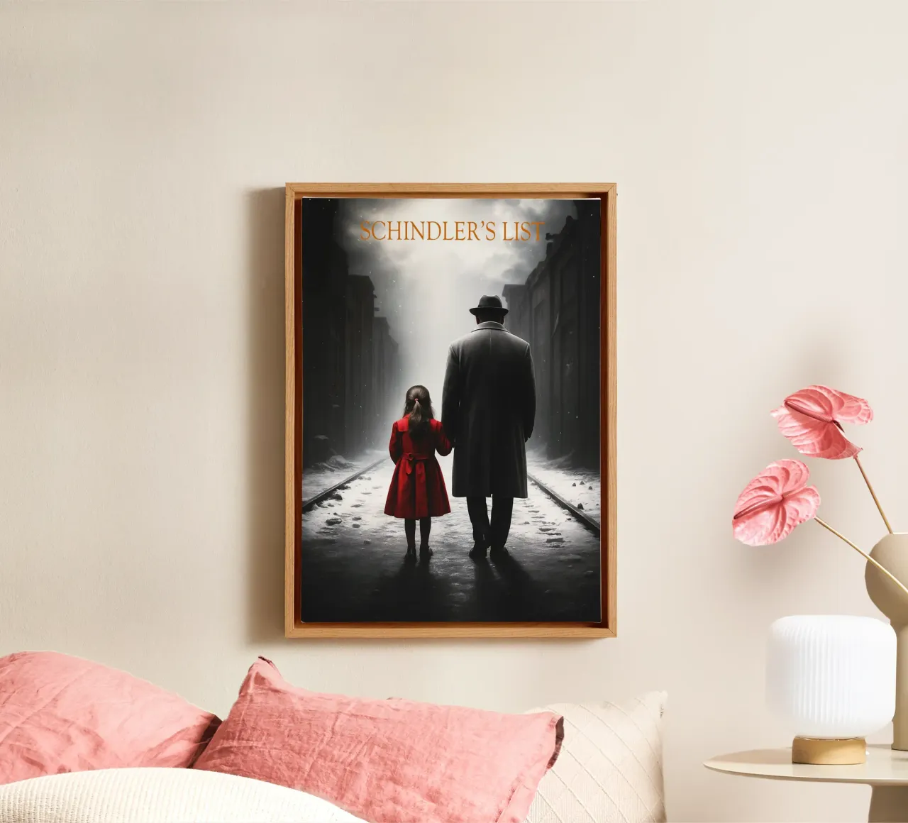 schindler's list movie art repainting canvas with Floater frame by inaras