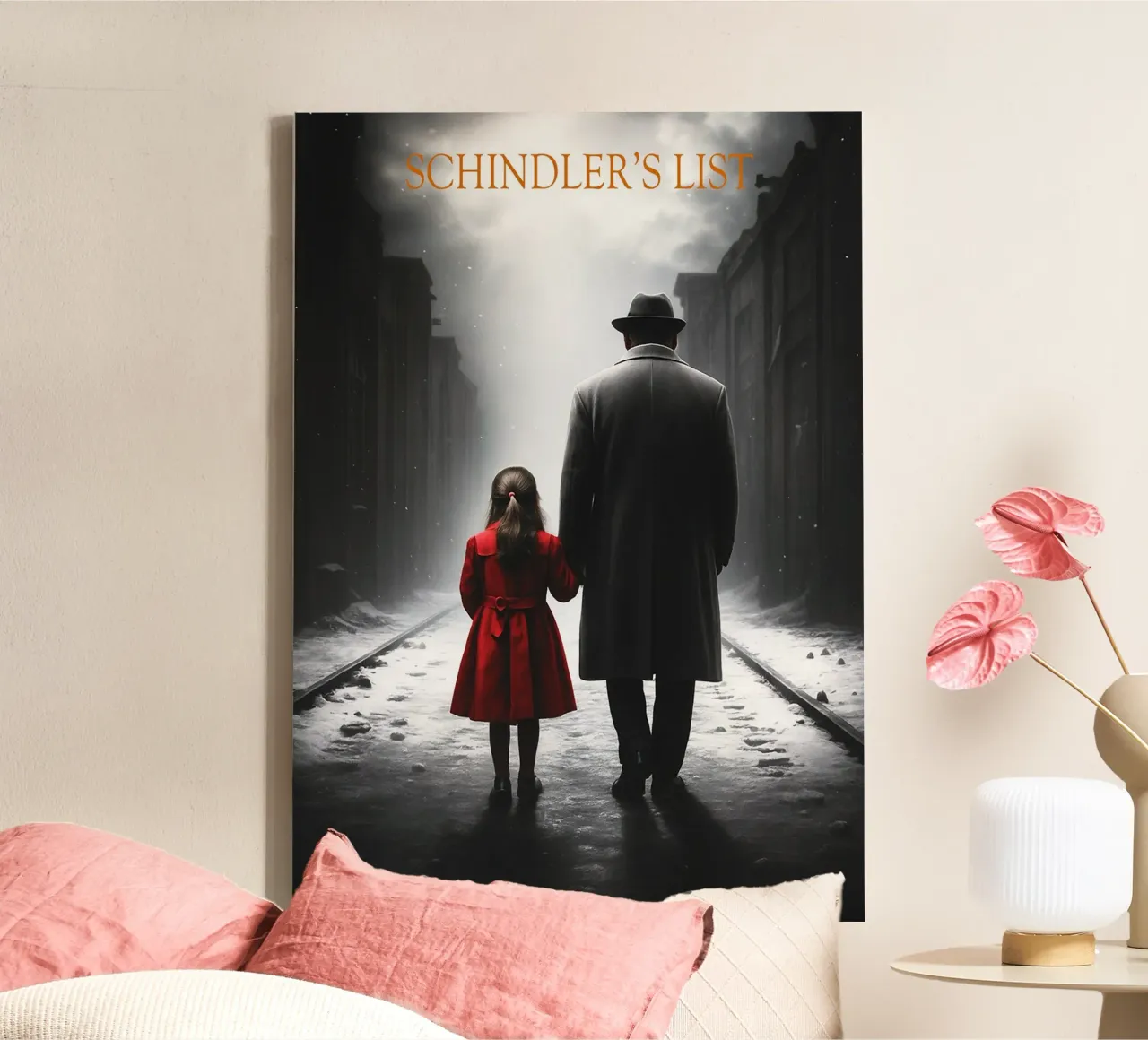 schindler's list movie art repainting canvas with Floater frame by inaras