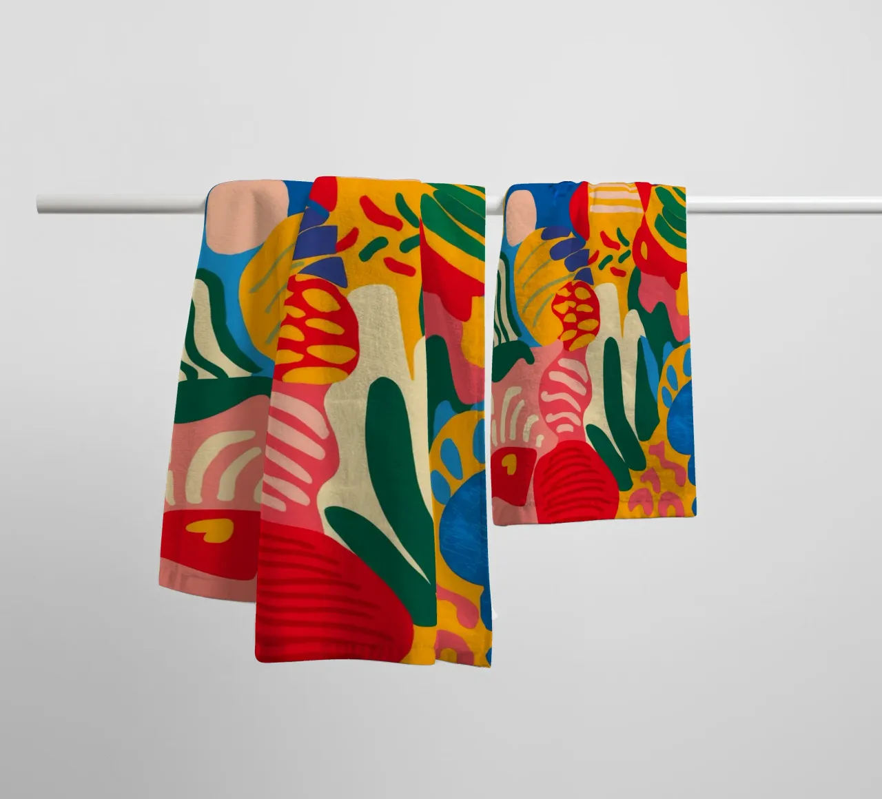 Abstract Coral Bloom towel by Pake Nebula