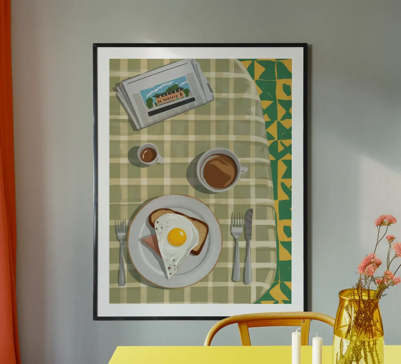 Colazione sopraelevata classica poster con telaio in alluminio da Pake Nebula