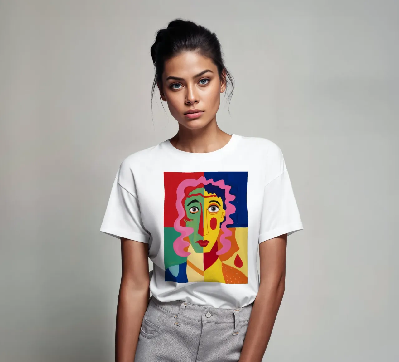Cubist Visage Enigma t-shirt by Pake Nebula