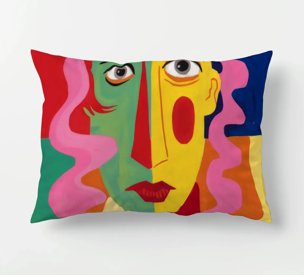 Visage Enigma cubista cuscino da Pake Nebula