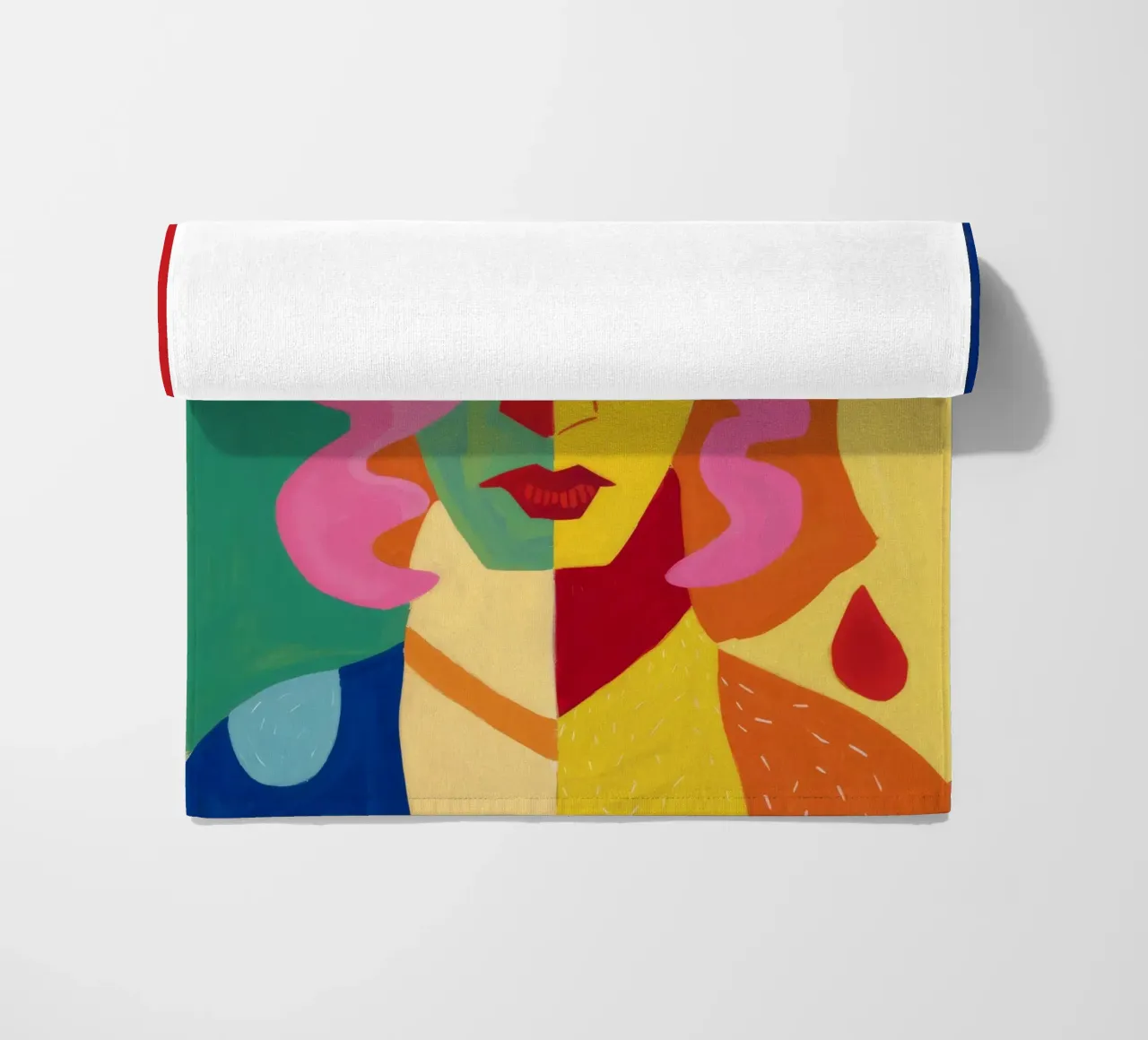 Cubist Visage Enigma beach towel by Pake Nebula