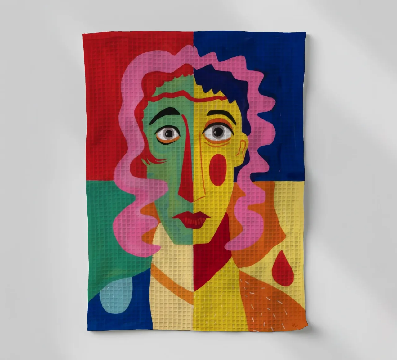 Cubist Visage Enigma torchon de Pake Nebula