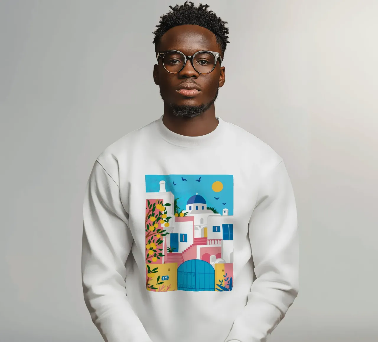 Santorini Blue Gateway felpa da Pake Nebula