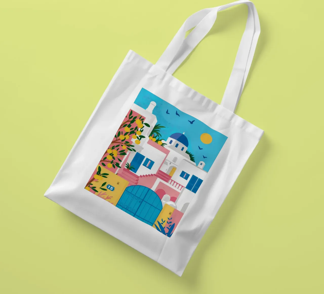 Santorini Blue Gateway borsa in juta da Pake Nebula