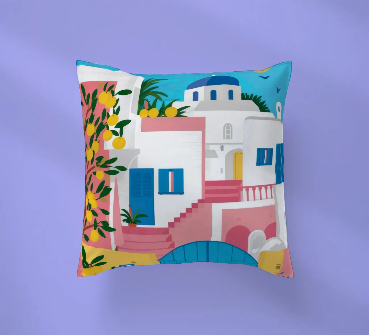 Santorini Blue Gateway cuscino da Pake Nebula